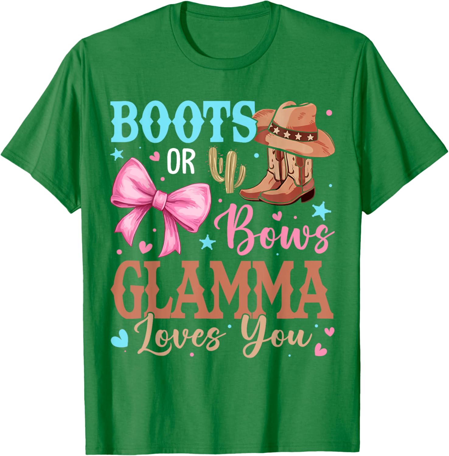 Glamma Loves You T-Shirt for Boots or Bows Gender Reveal Party - 12