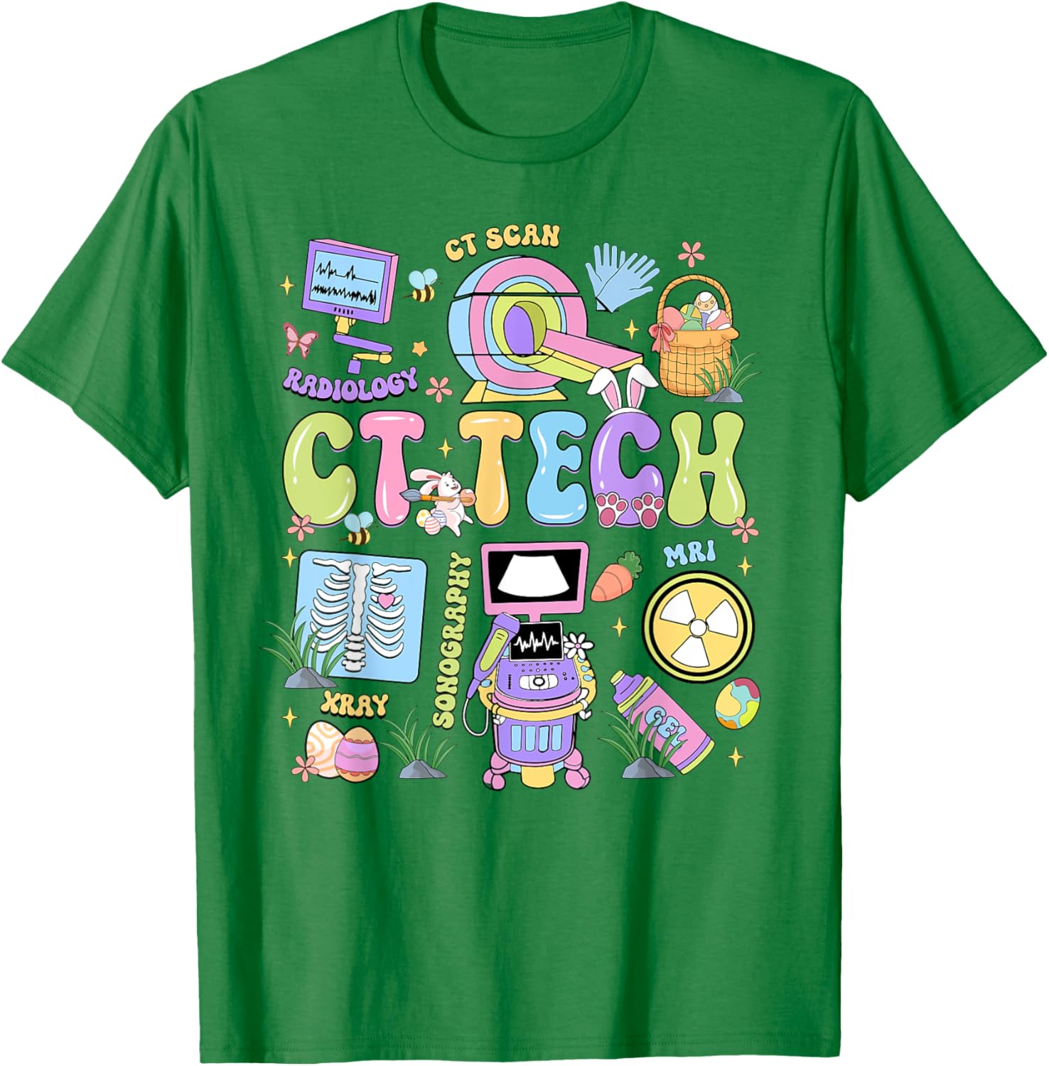 Happy Easter Day Hoppy CT Scan Tech T-Shirt for Radiology Professionals - 10