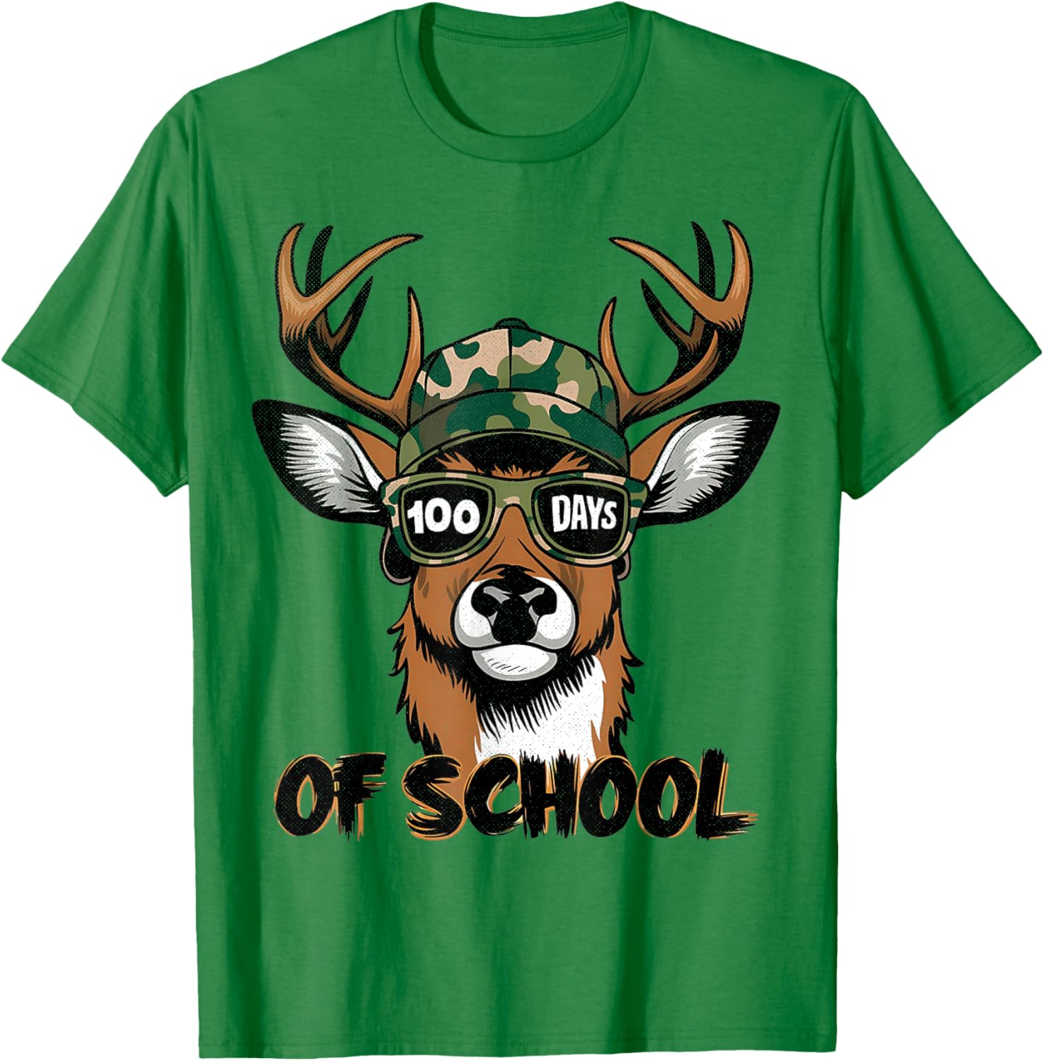 100 Days of School Deer Hunting T-Shirt for Kids Fun and Stylish - 28