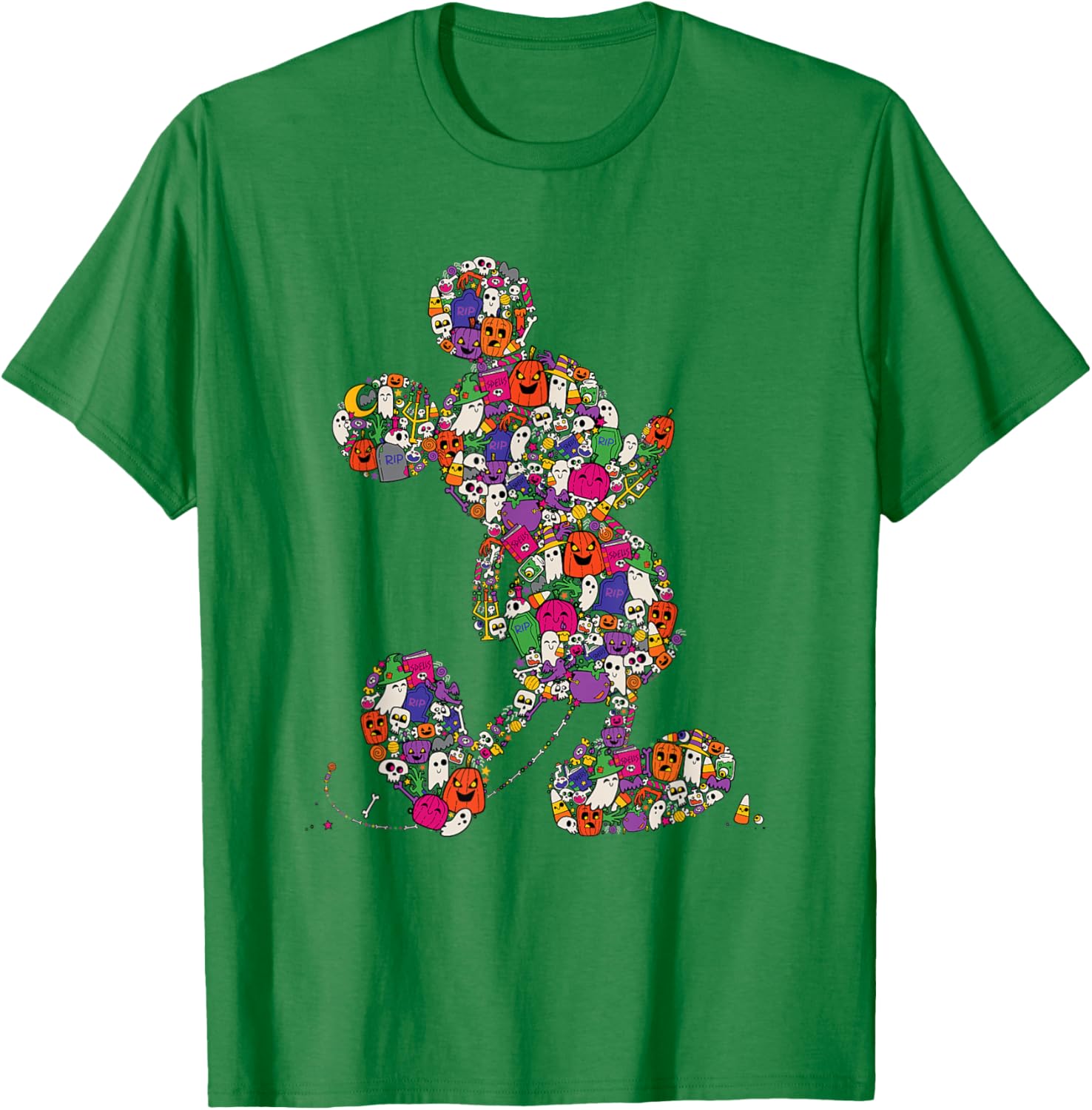 Cute Mickey Mouse Halloween T-Shirt Spooky Silhouette for Kids and Adults - 4