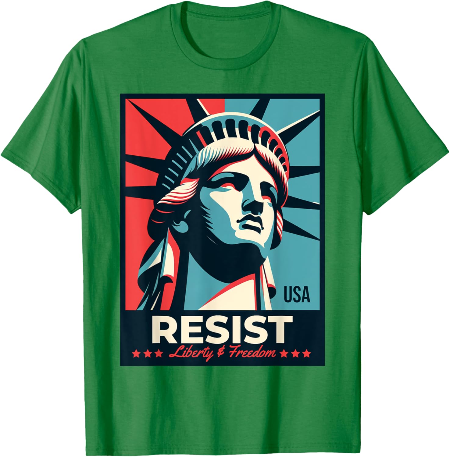 Resist T-Shirt with Statue of Liberty Design - Stylish Activist Apparel - 9