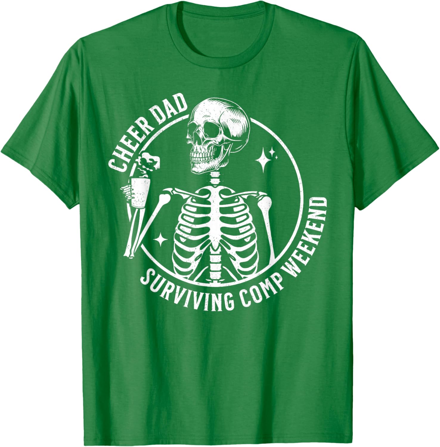Skeleton Coffee Cheer Dad T-Shirt for Father's Day and Competition Weekend - 8
