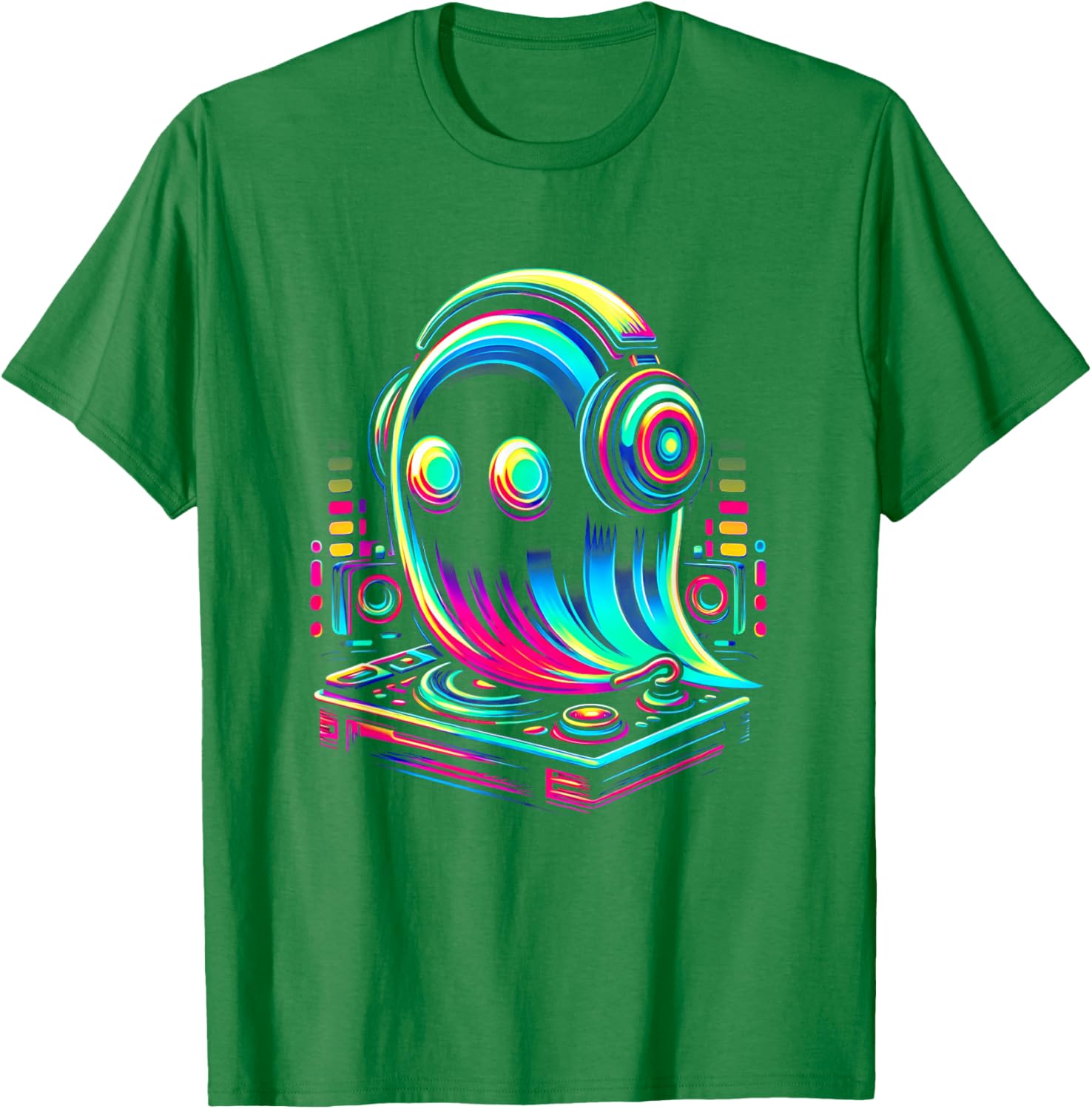 Ghost Optical EDM Rave DJ T-Shirt for House Music Festival Fans - 8