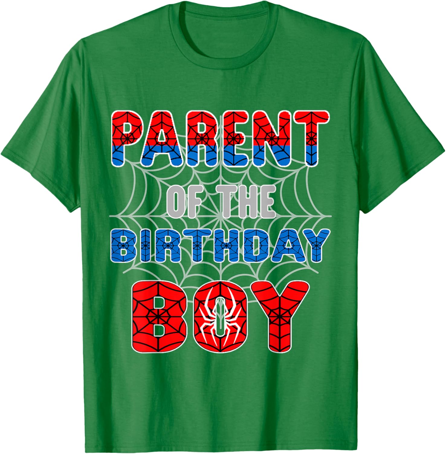 Spider Web Birthday Party T-Shirt for Proud Parents of the Birthday Boy - 6