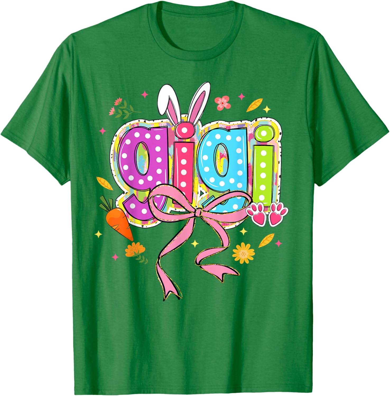 Coquette Bow Bunny Gigi Easter T-Shirt with Boho Floral Design for Family - 21