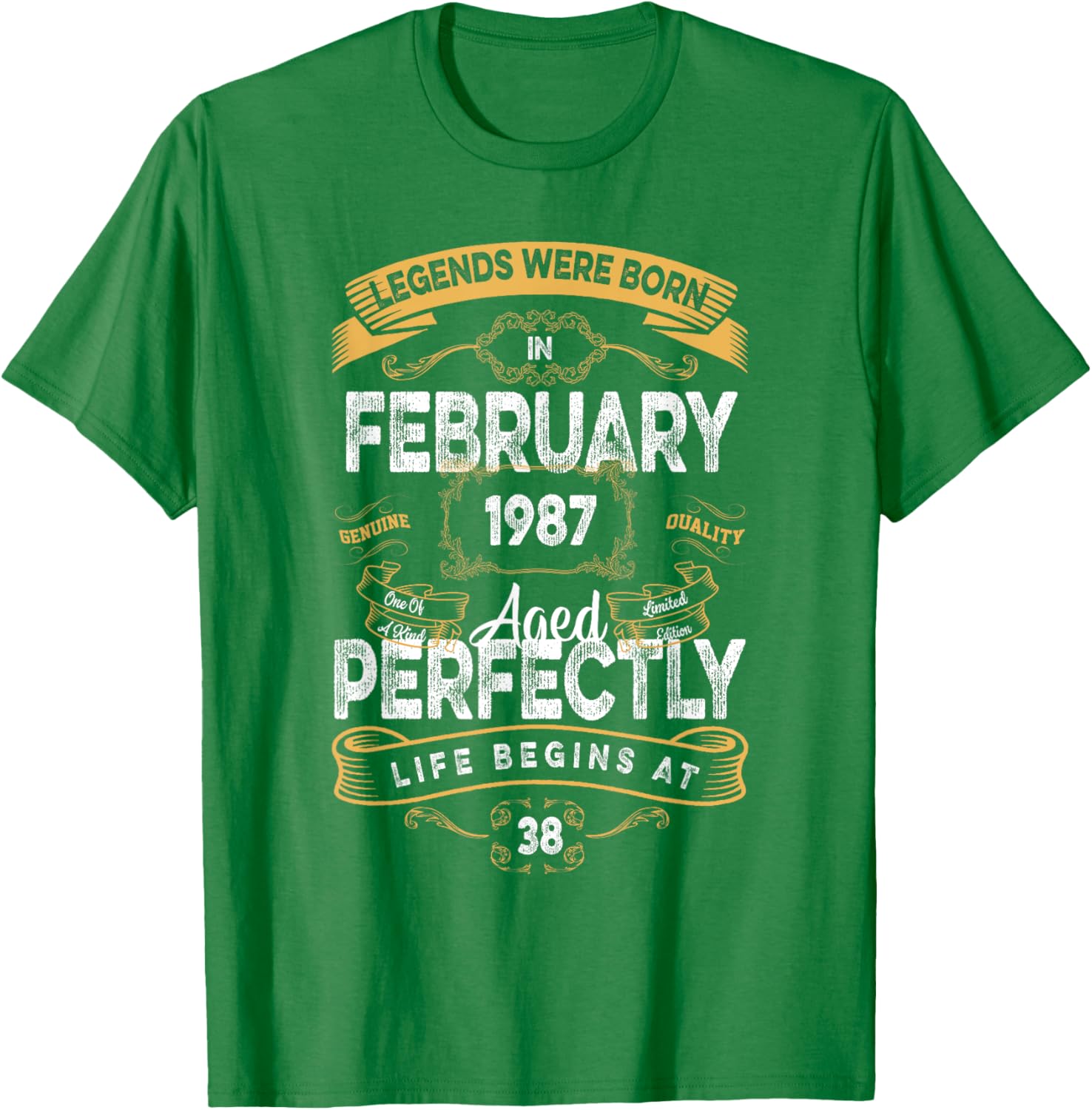 Vintage 38th Birthday T-Shirt for Legends Born in February 1987 - 9