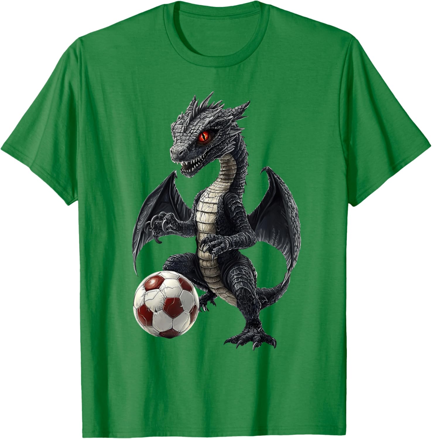 Fun Dragon Playing Soccer T-Shirt for Kids and Adults - Cute Sports Tee - 2