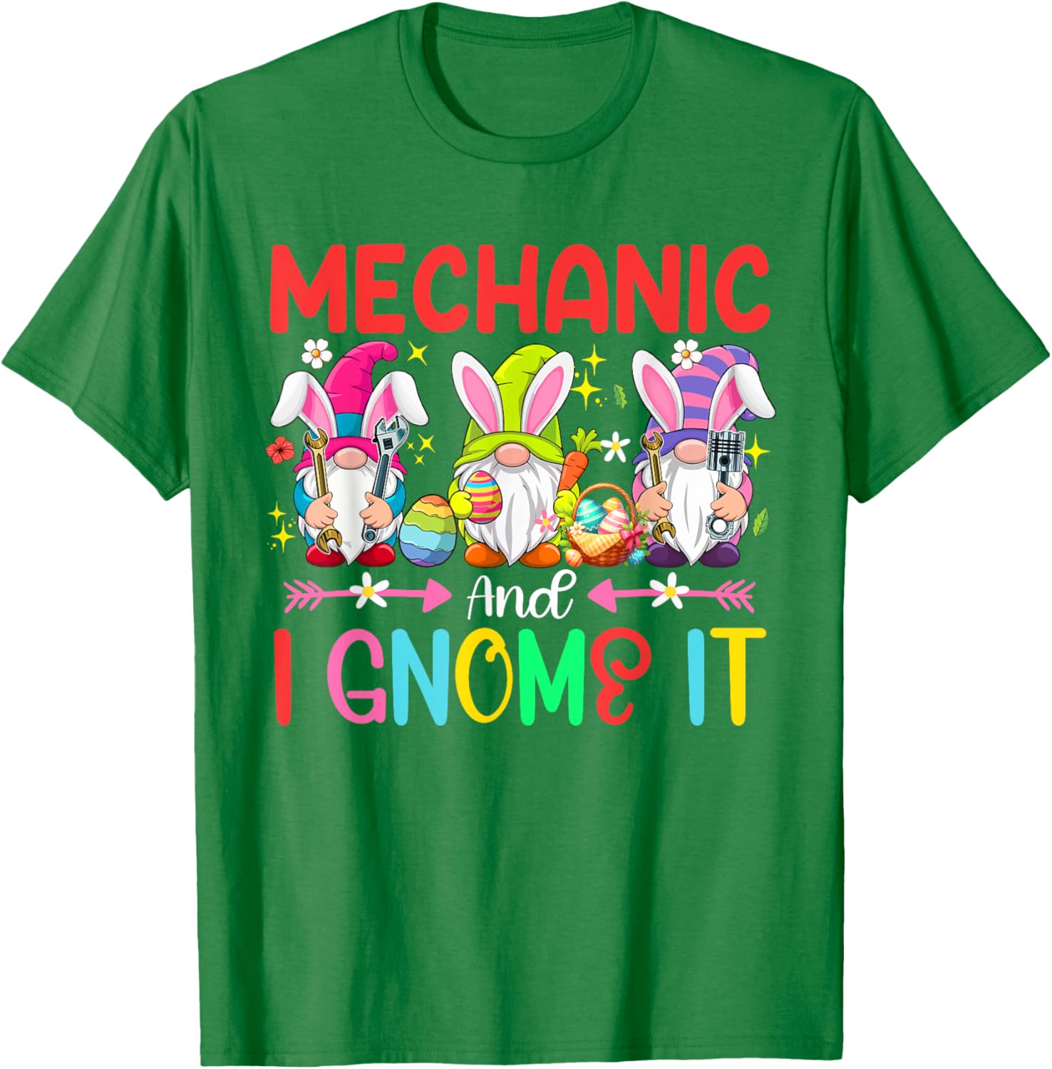 Funny Mechanic and Gnomes Easter Job Team T-Shirt for Gnome Lovers - 19