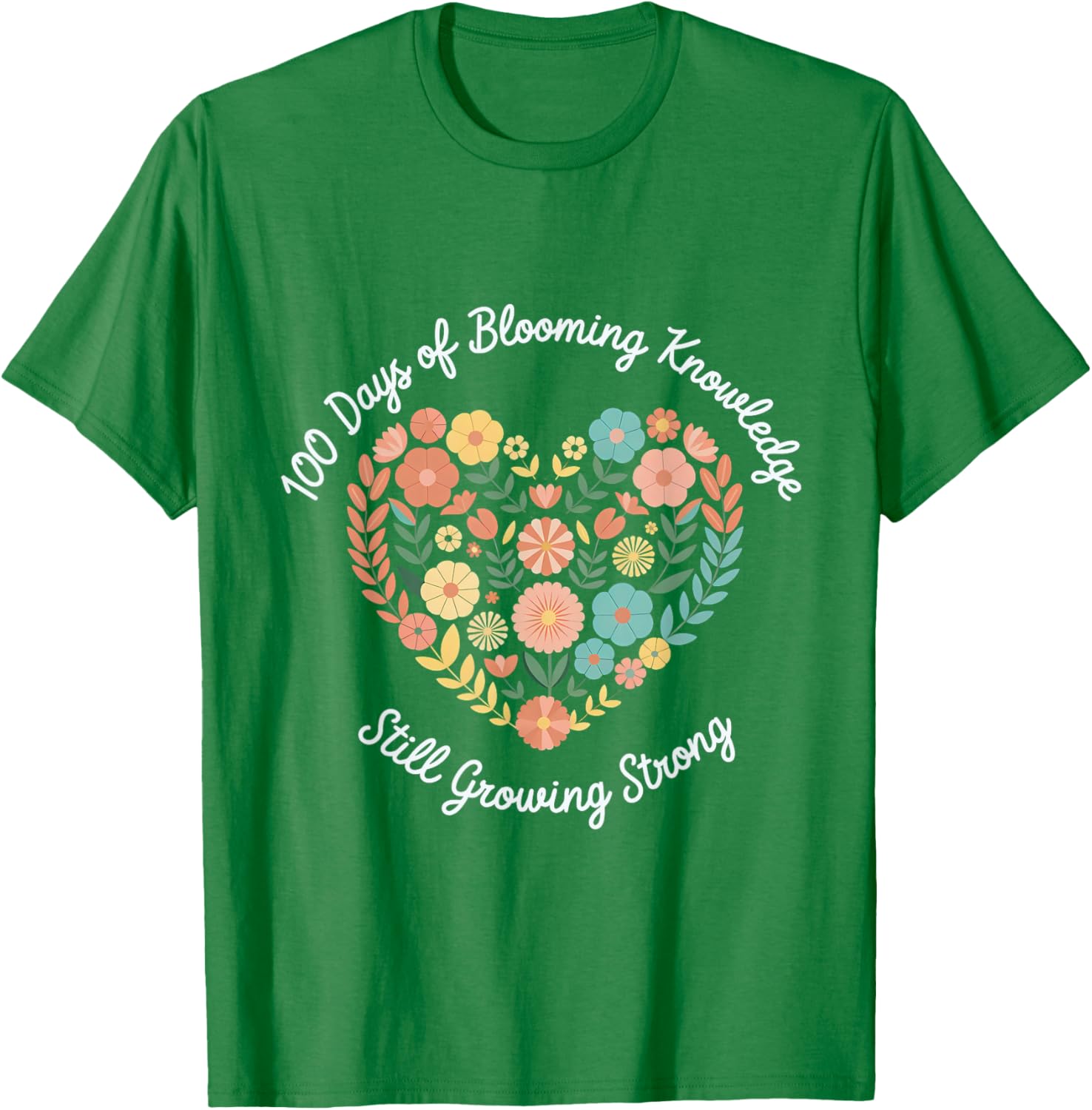 Boho Flowers 100th Day of School Teacher T-Shirt for Classroom Fun - 9