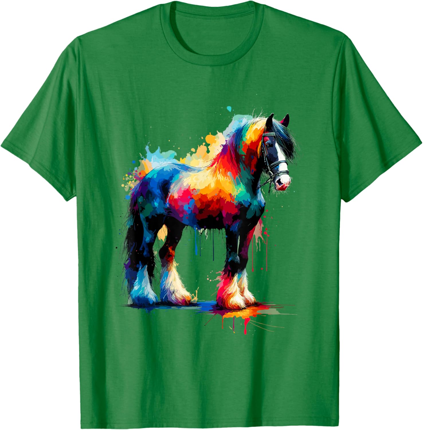 Splash Art Gypsy Vanner Horse T-Shirt for Equestrian Lovers - 5