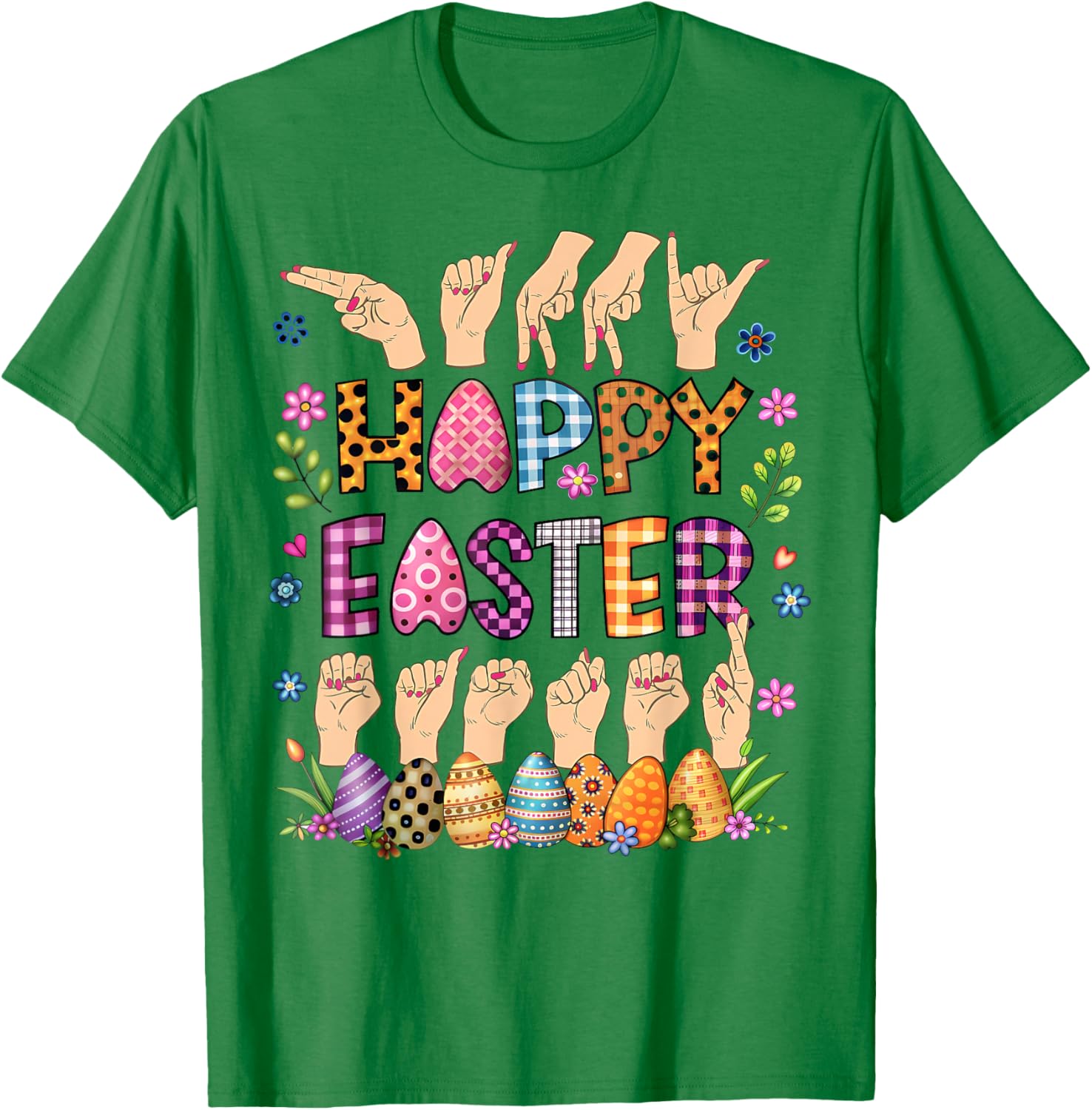 Happy Easter Eggs ASL Teacher T-Shirt for Fun Celebrations - 17
