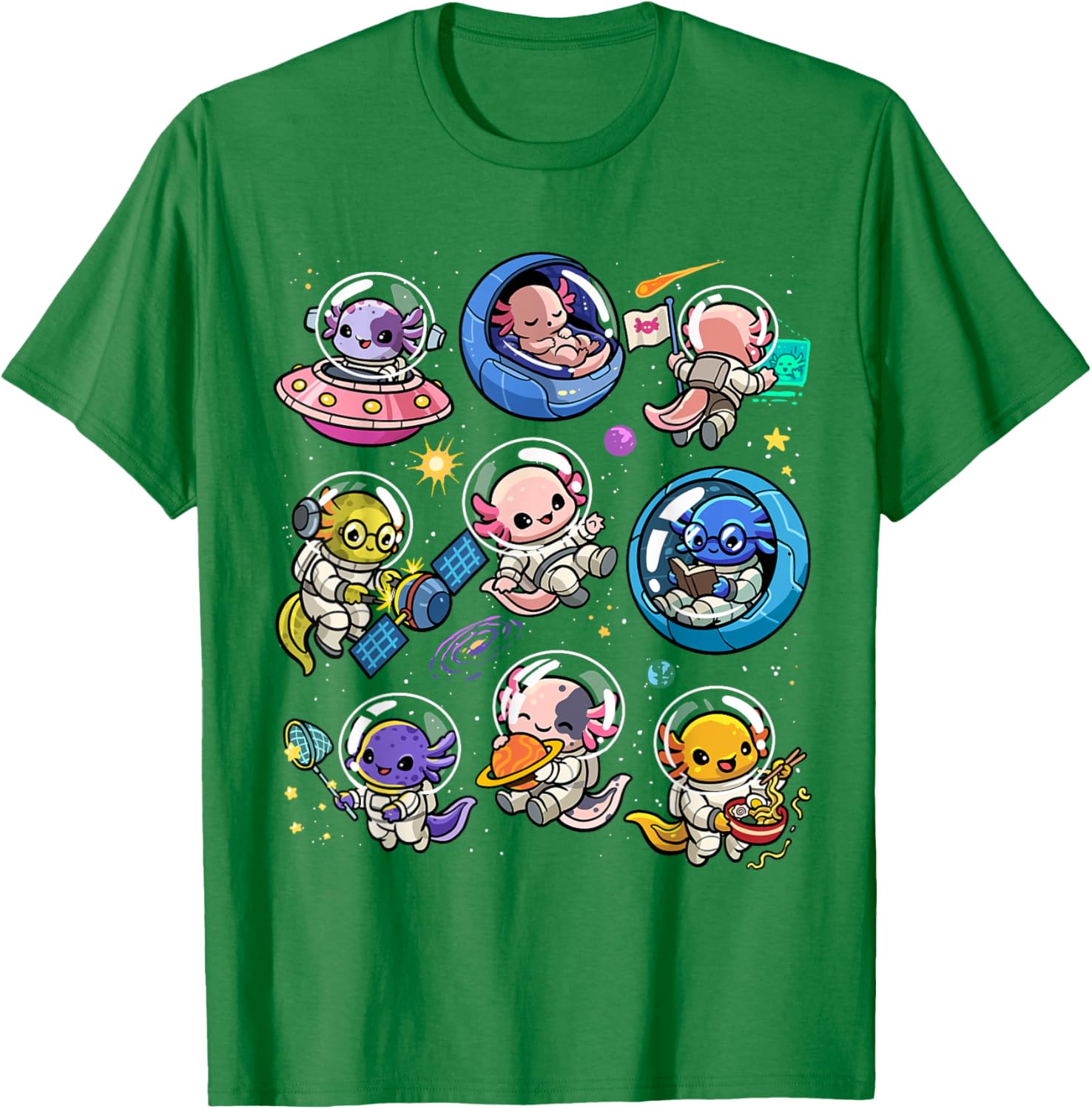 Cute Galaxy Axolotl Astronaut T-Shirt for Space Lovers and Kids - 2