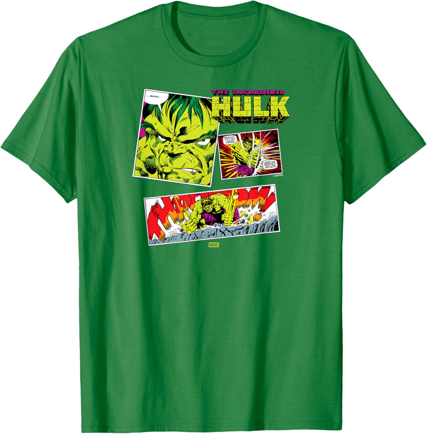 Marvel Hulk Comic Book Panel T-Shirt for Fans of Superhero Apparel - 7