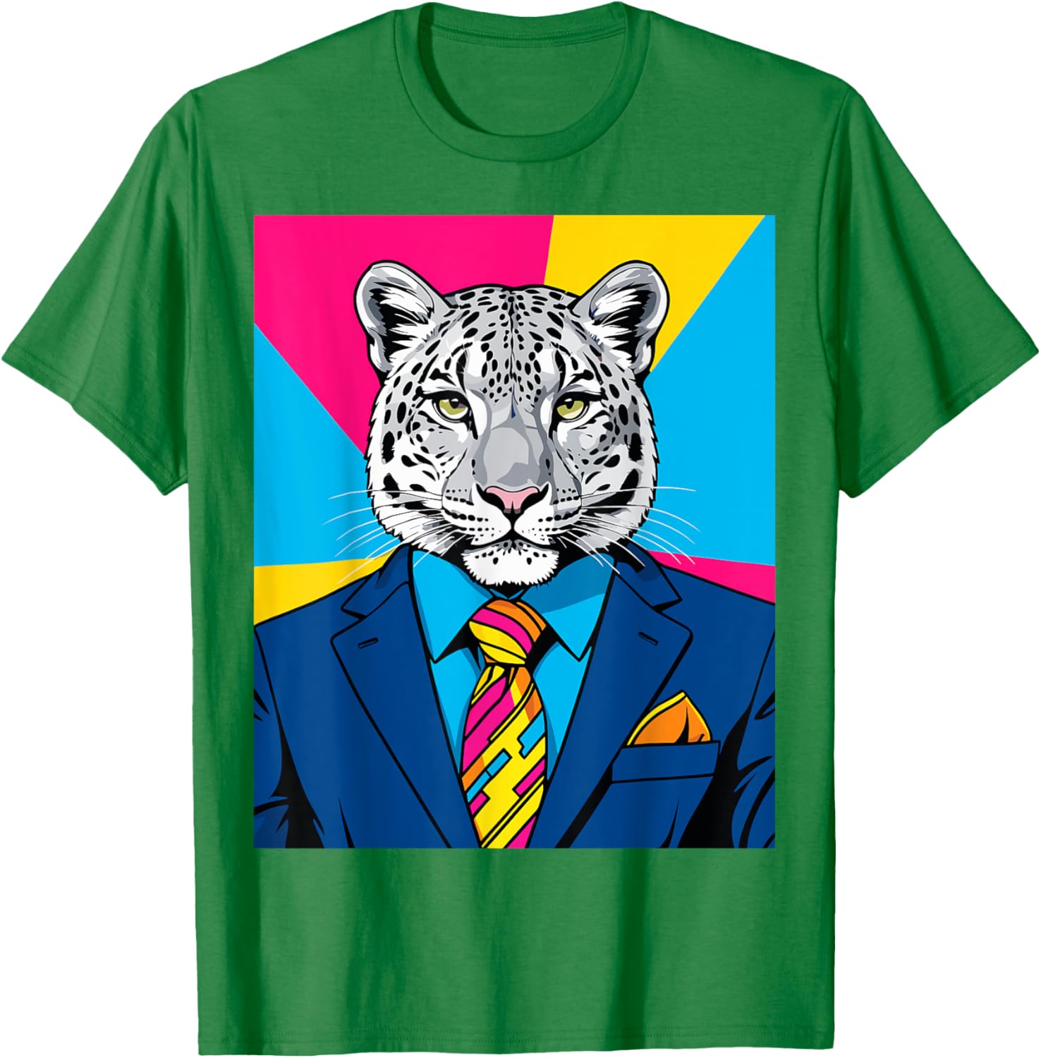 Pop Art Snow Leopard Business Suit T-Shirt Trendy Unique Fashion Wear - 1