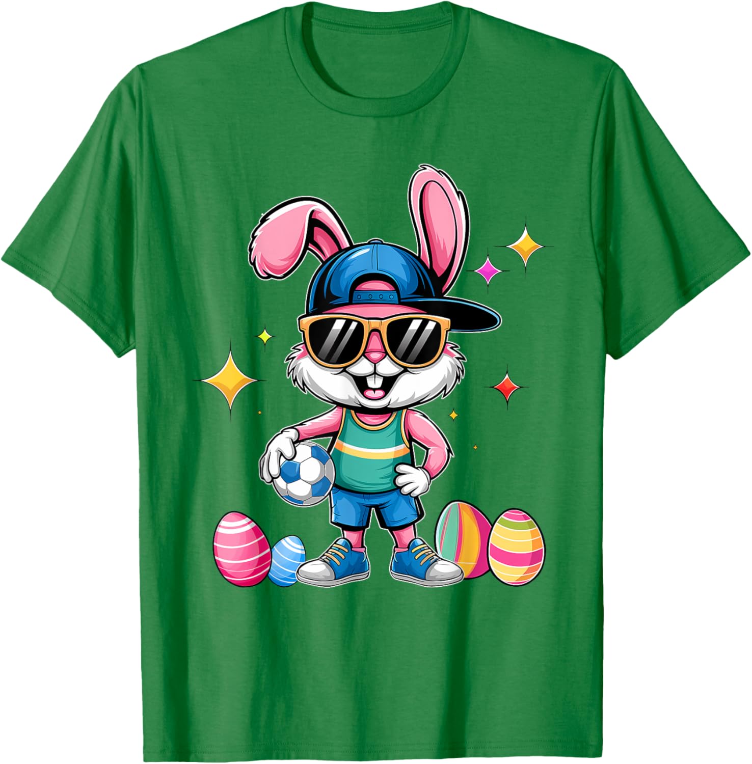 Happy Easter Bunny Soccer Kids T-Shirt for Boys Fun Sports Wear - 9