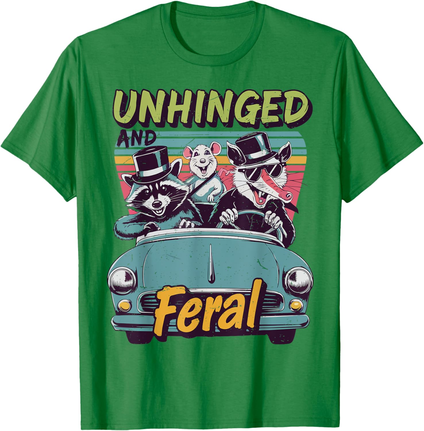 Funny Unhinged Feral Raccoon Racing Toddler Trash Panda T-Shirt - 5