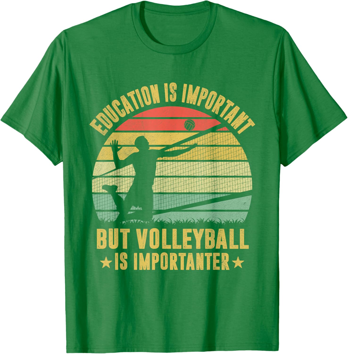 Retro Volleyball T-Shirt Education Is Important But Volleyball Is Importanter - 5