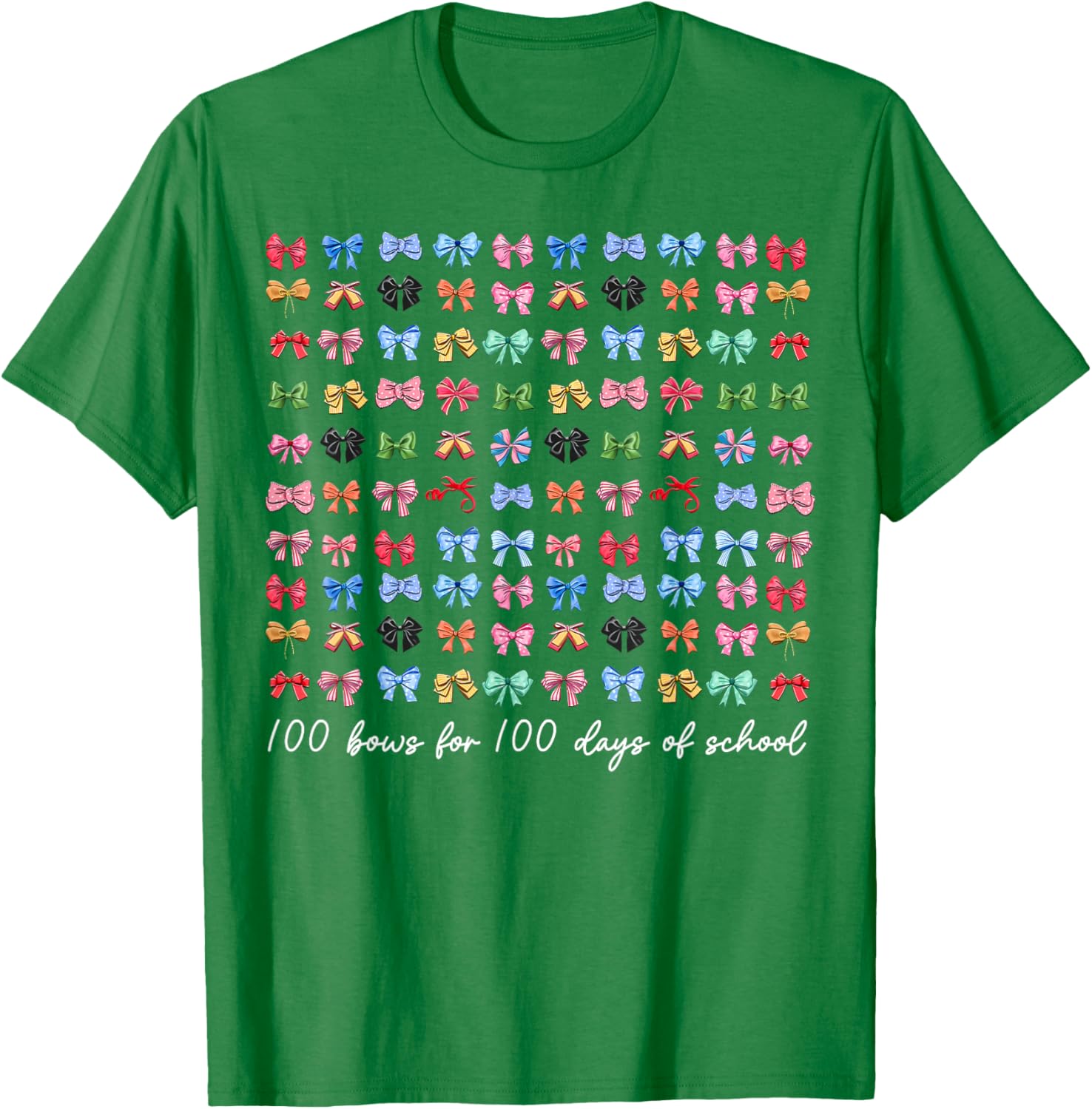 100 Bows For 100 Days Of School T-Shirt for Teachers and Kids - 1