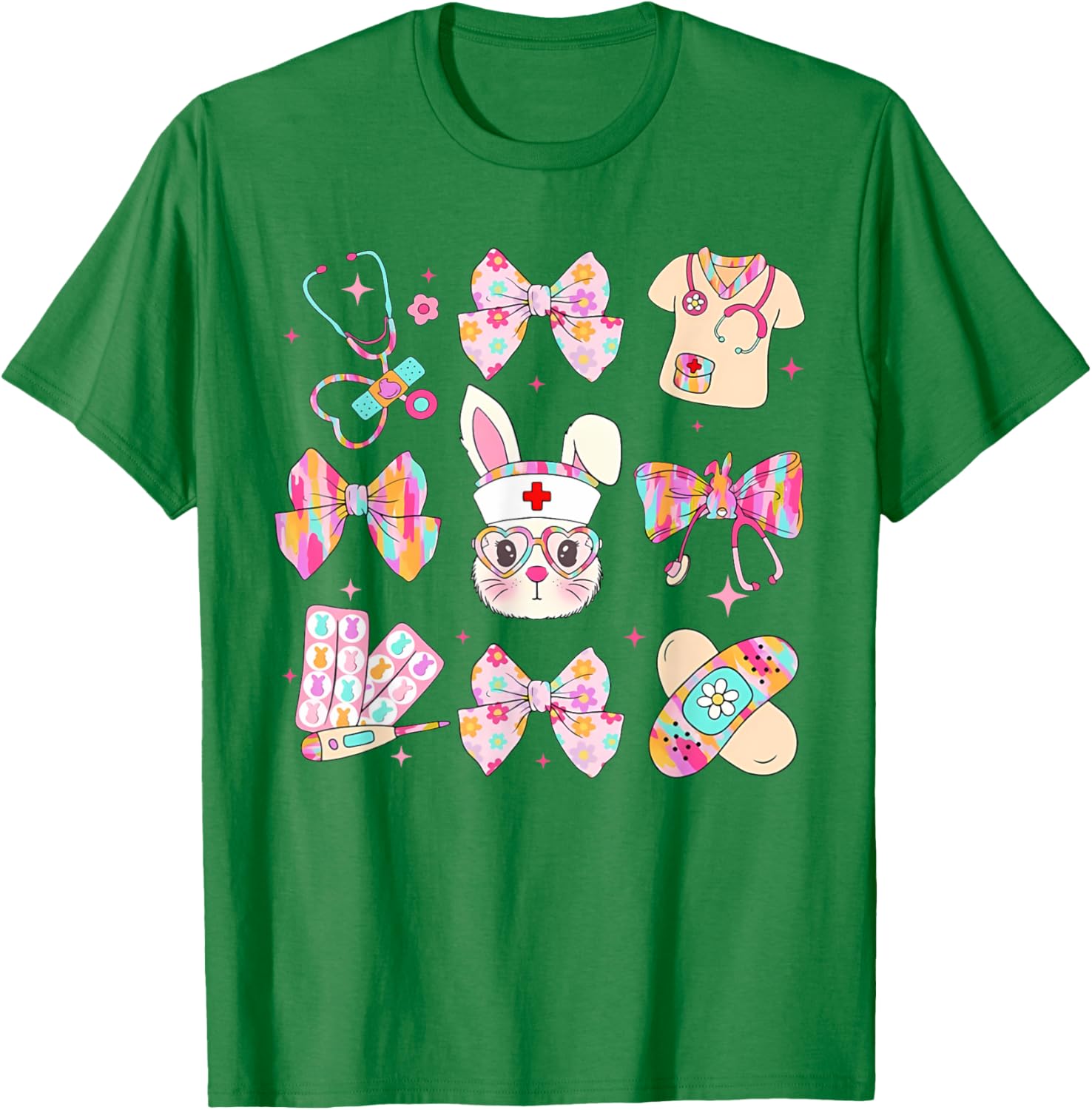 Easter Bunny T-Shirt for Nurses with Coquette Bow - Happy Easter Style - 9