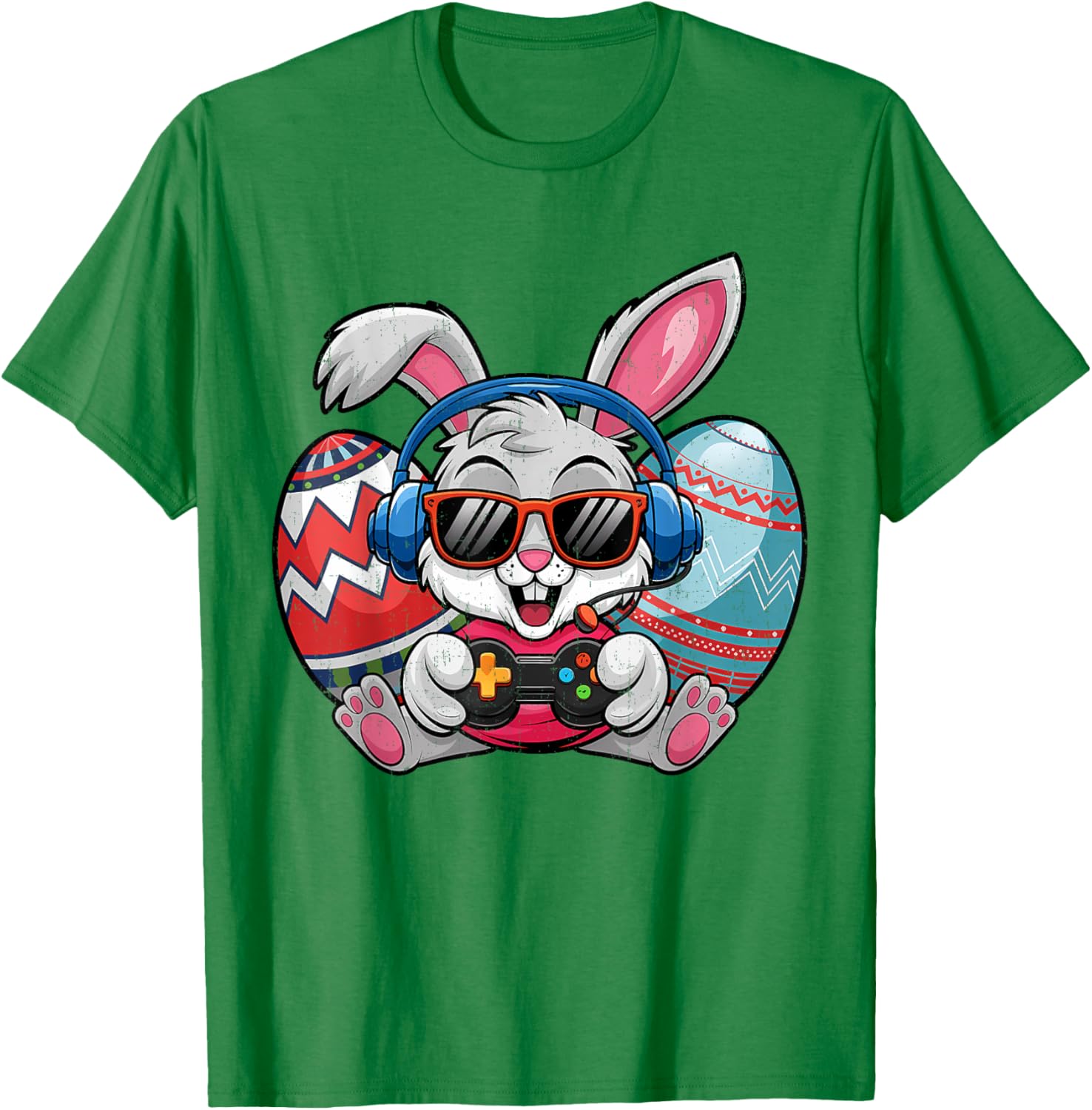 Cute Easter Bunny Playing Video Game Kids T-Shirt for Boys - 2