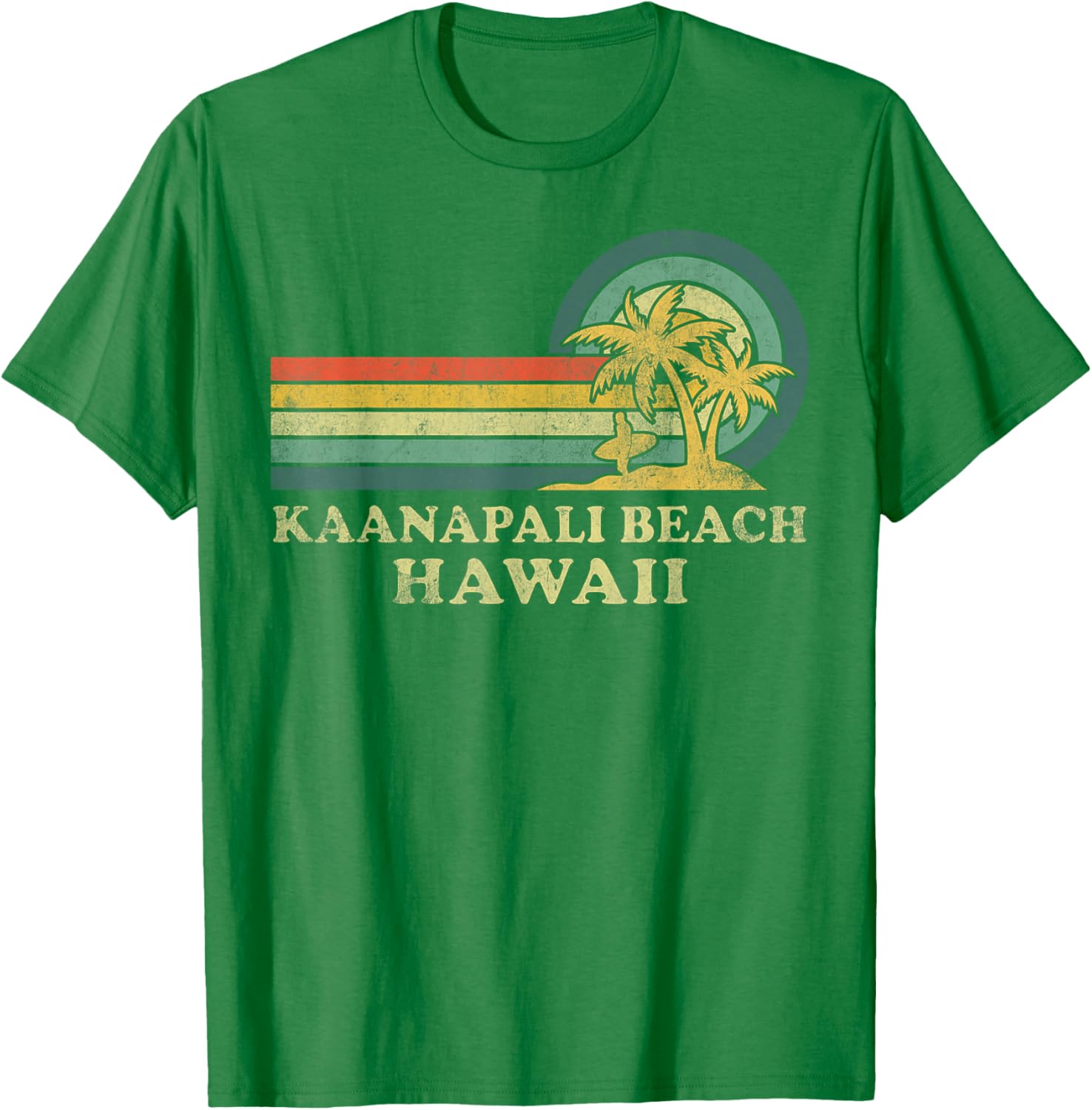 Kaanapali Beach Vintage Palm Tree Family Vacation T-Shirt for Fun Getaways - 1