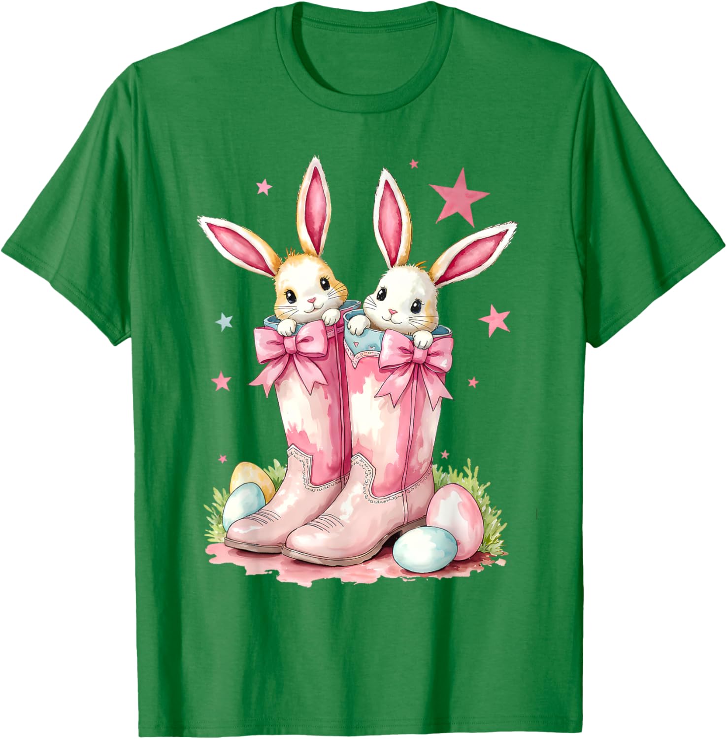 Howdy Easter Bunny Cowboy Boots T-Shirt for Women and Girls - 10