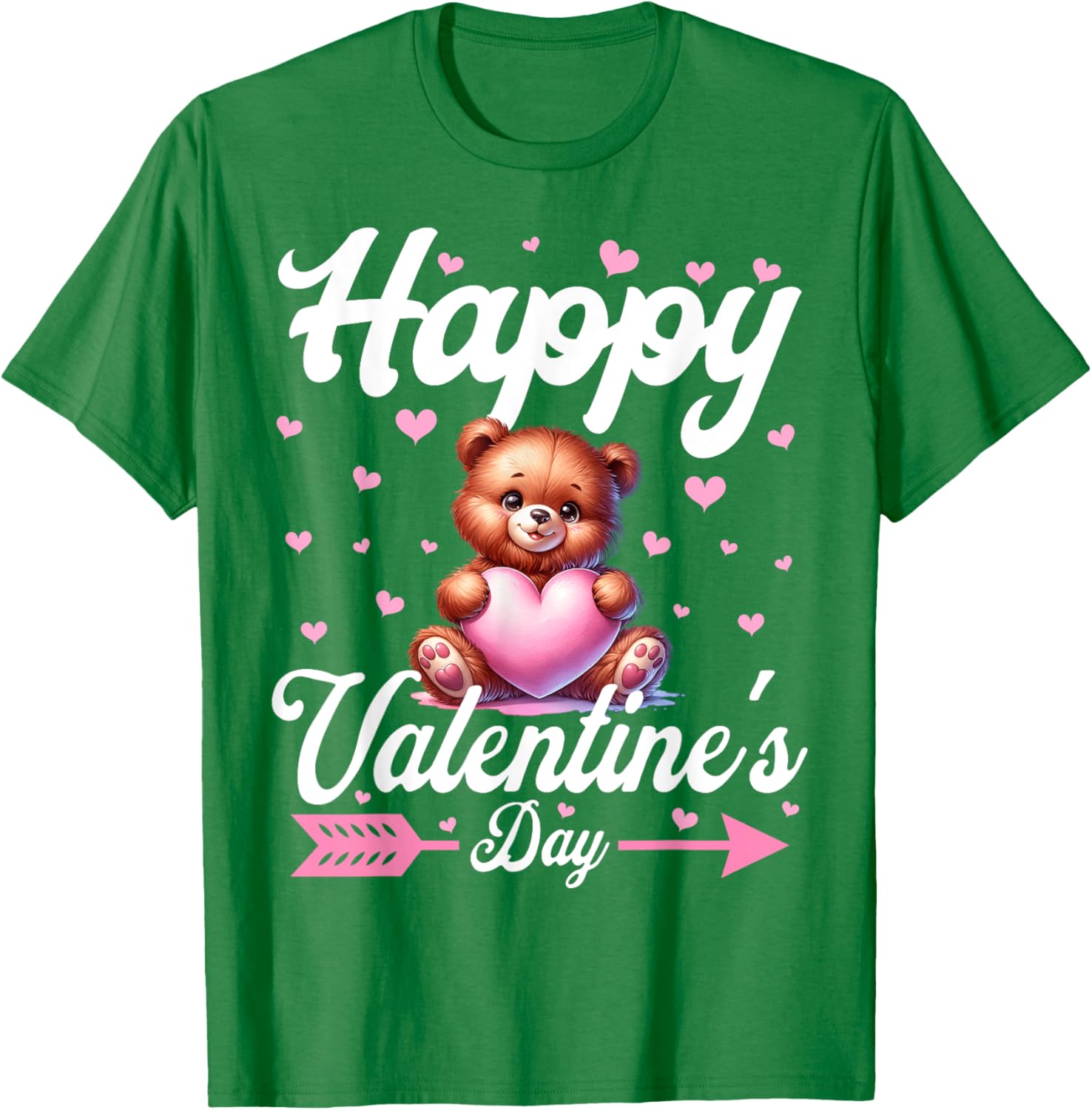 Cute Teddy Bear Holding Heart Happy Valentine's Day T-Shirt for Kids - 16