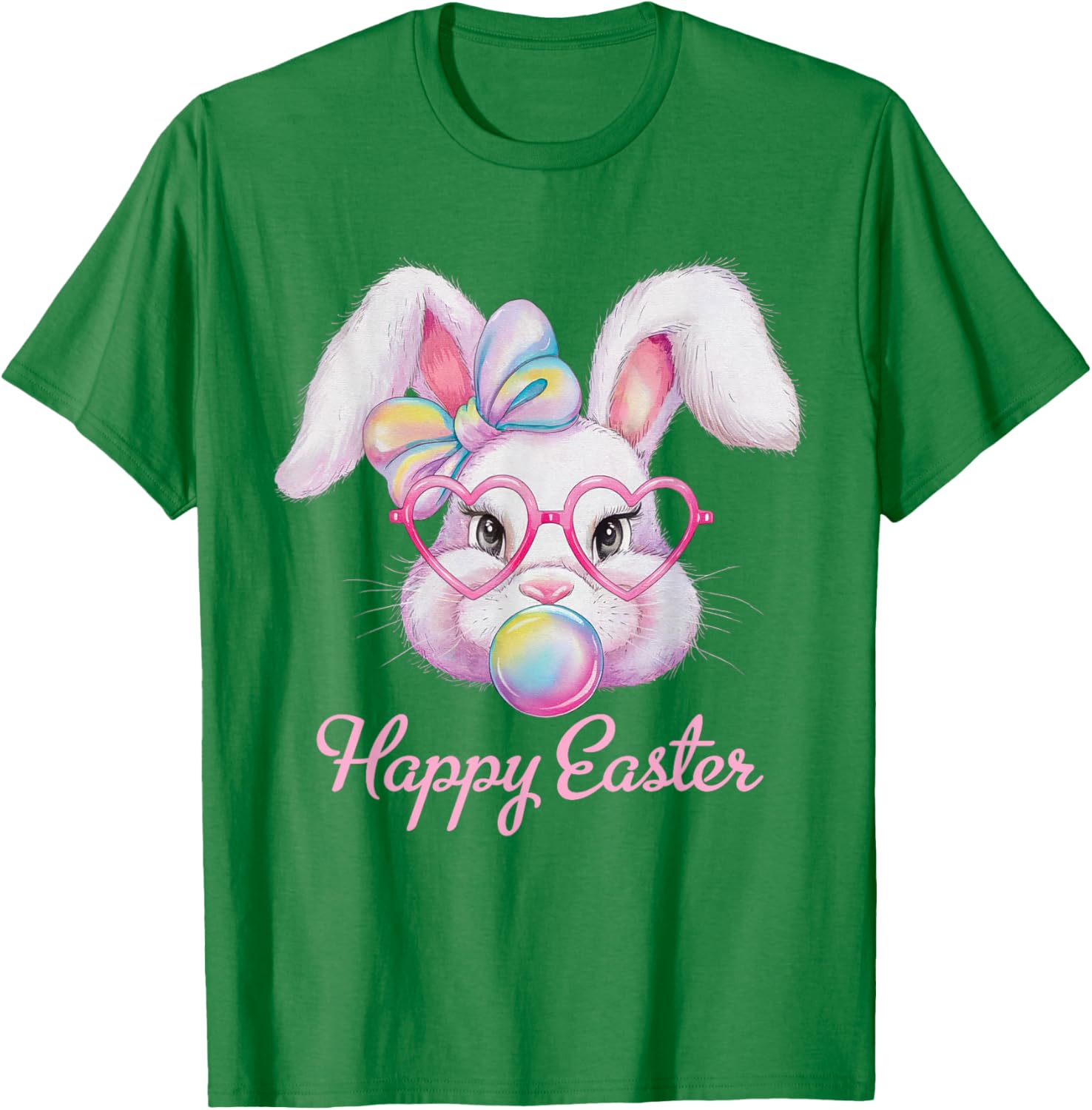 Happy Easter Cute Bunny Rabbit Face Tie Dye T-Shirt for Girls - 7