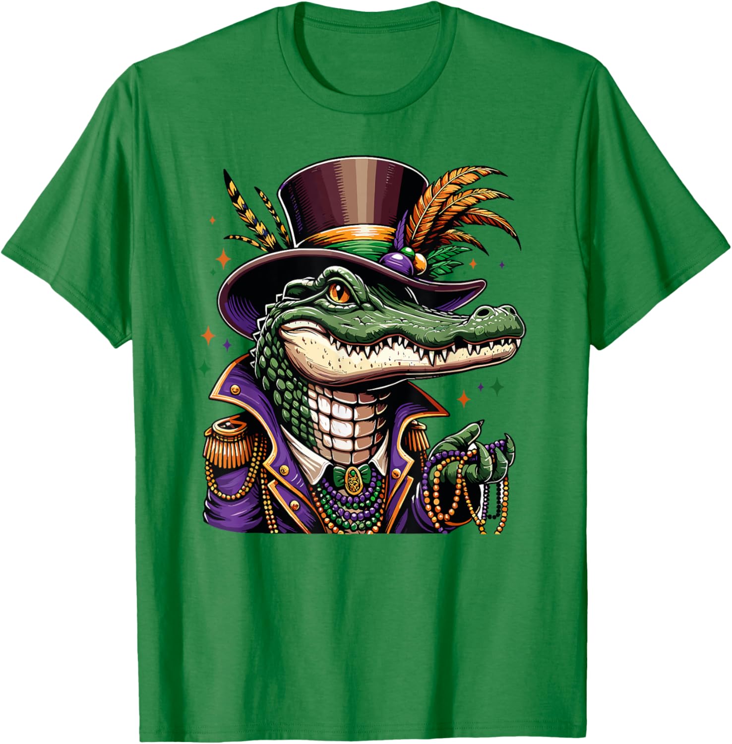 Mardigator Mardi Gras Alligator T-Shirt for Fun Men and Women - 13