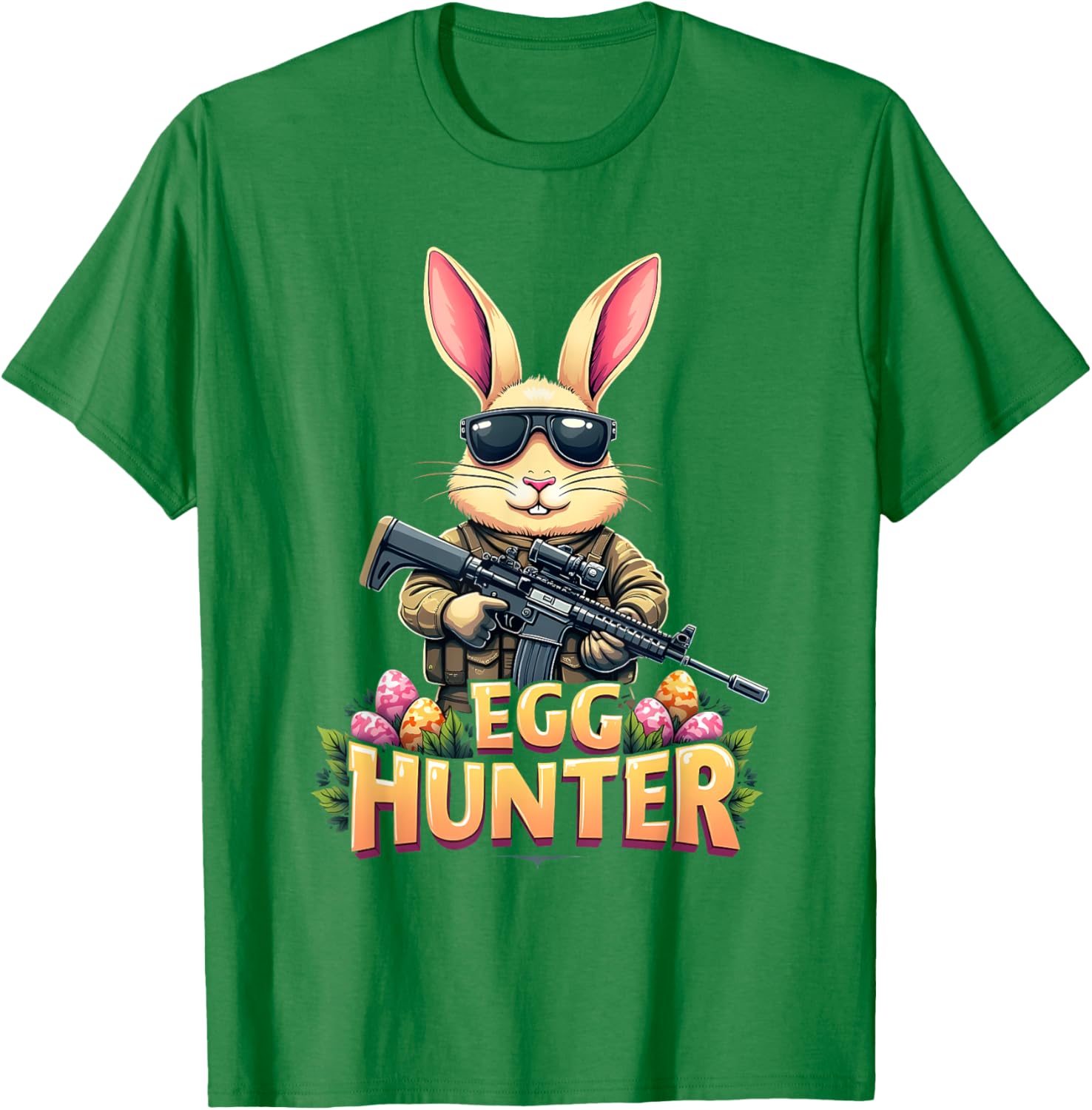 Cute Easter Egg Hunter Boys T-Shirt Featuring Deer Bunny Design - 3