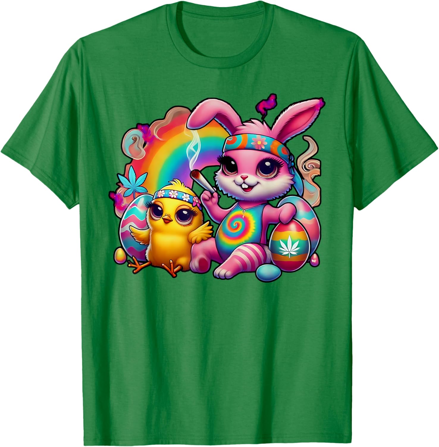 Stoned Easter Bunny Chick T-Shirt for Cannabis Lovers and Fun Celebrations - 12