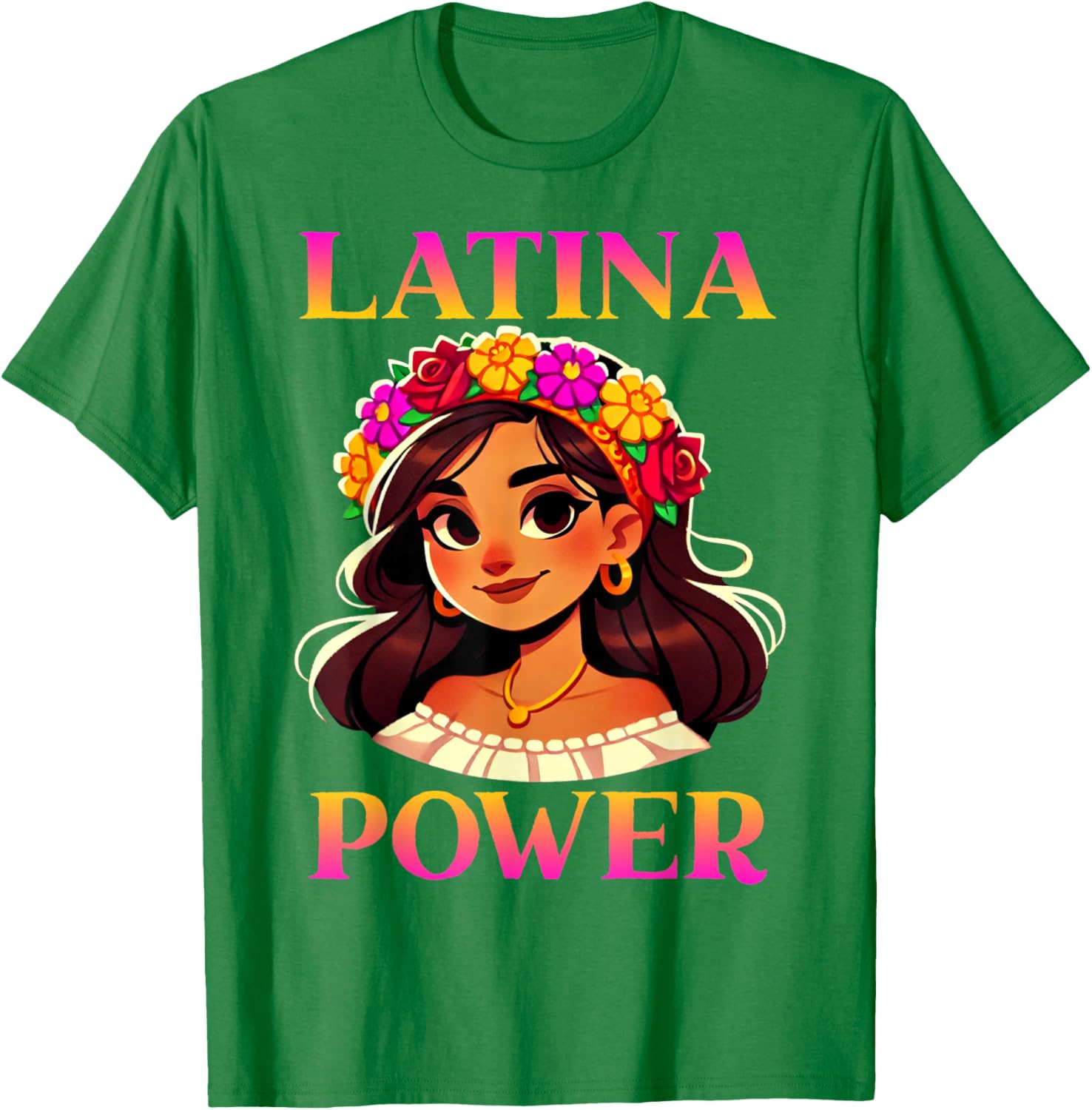Latina Power Floral Headband T-Shirt for Proud Mexican Women - 29