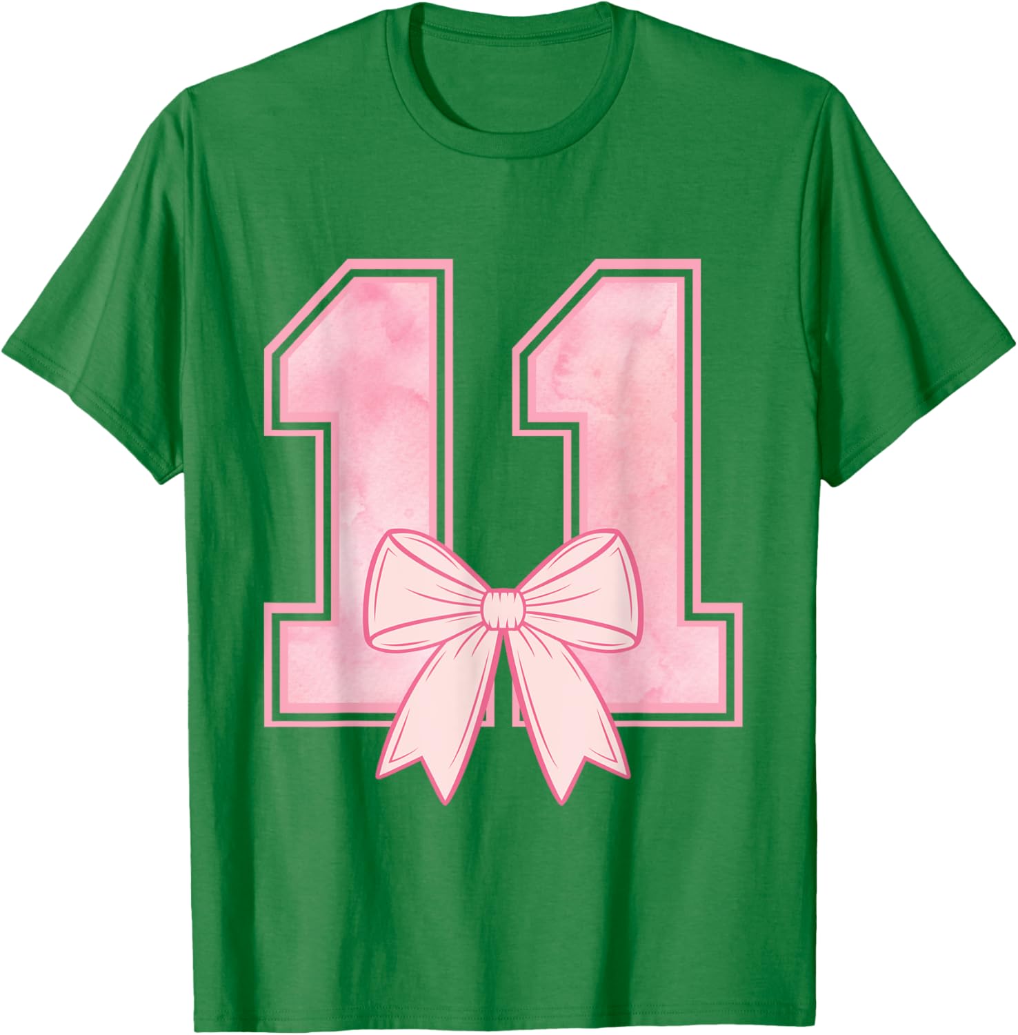 Cute Birthday Girl Pink Coquette Bow T-Shirt for 11 Year Olds - 9