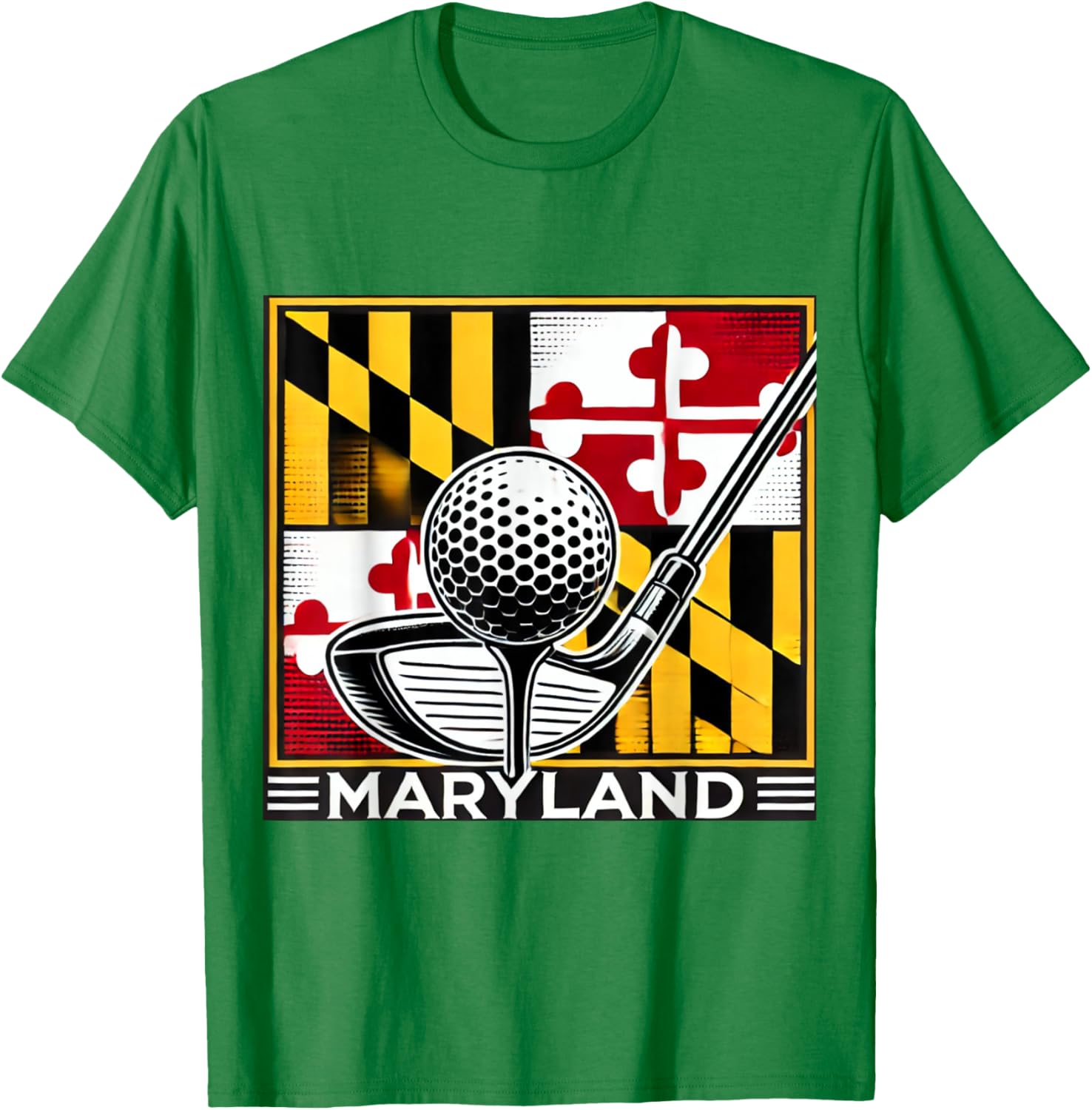 Maryland Golf Design Tee with State Flag and Club Artwork for Golf Lovers - 6