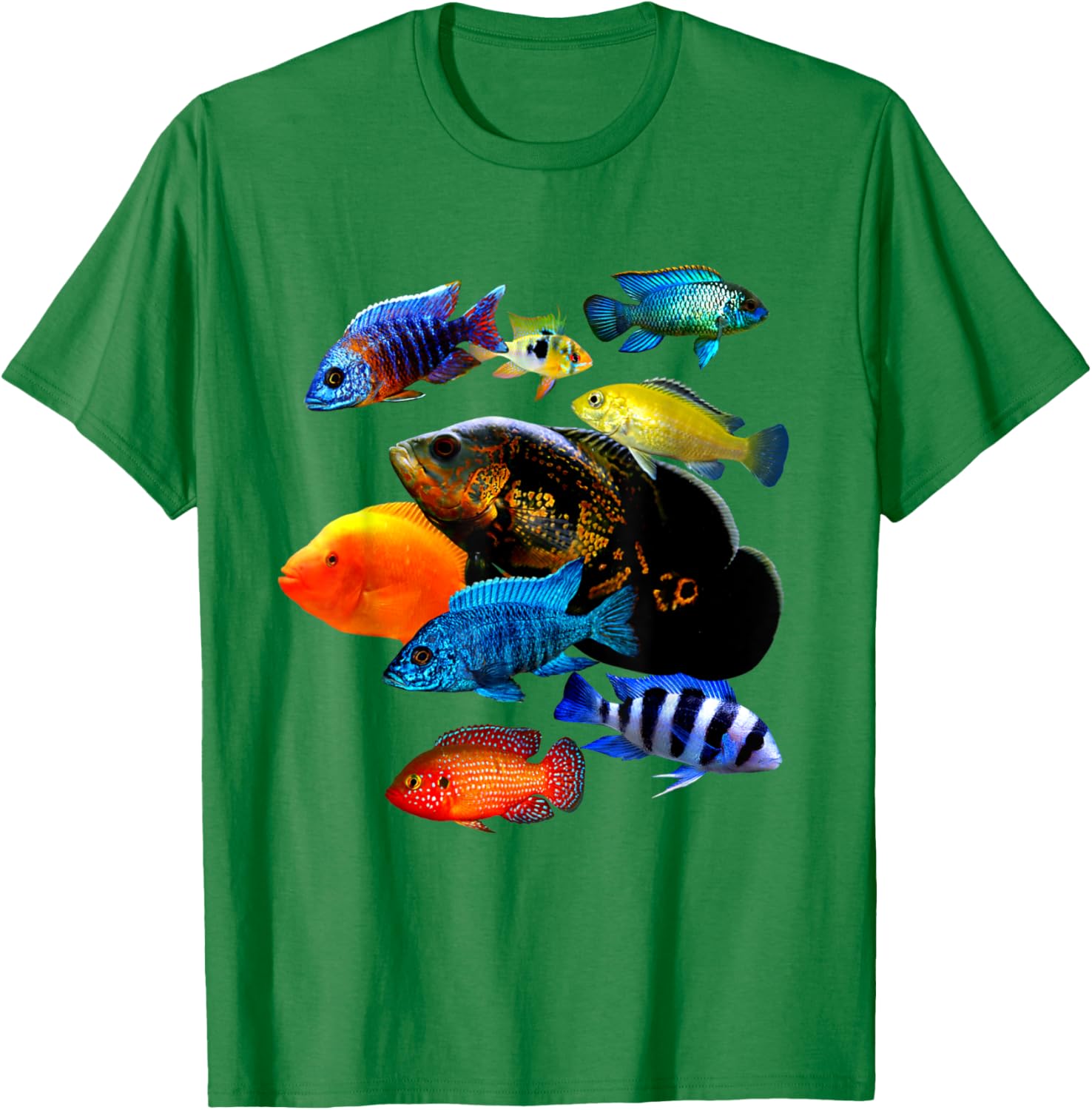 Cichlid Lover T-Shirt Frontosa Ram & Mbuna Cichlid Fish Design - 10