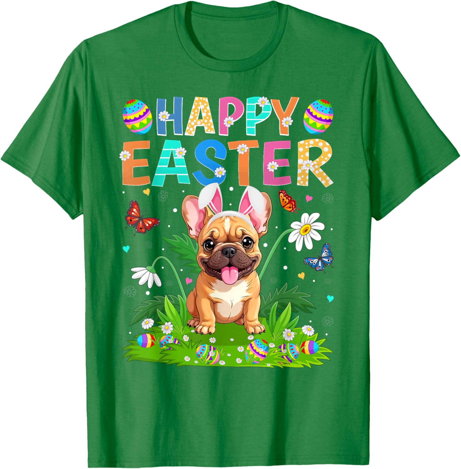 Happy Easter French Bulldog Bunny Ear Egg Hunt T-Shirt for Pet Lovers - 2