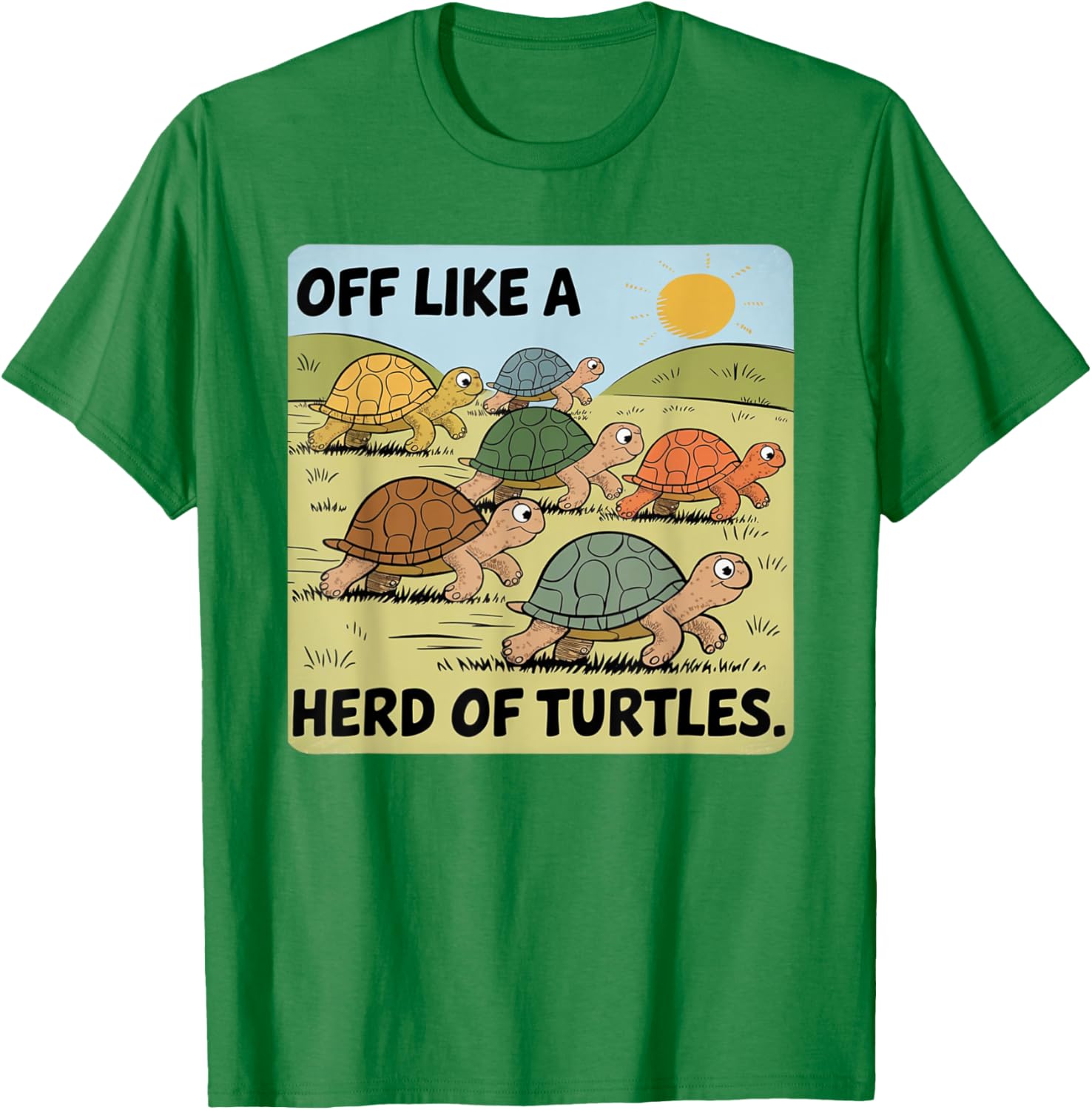 Funny Turtle Saying Off Like a Herd of Turtles Vintage T-Shirt - 15