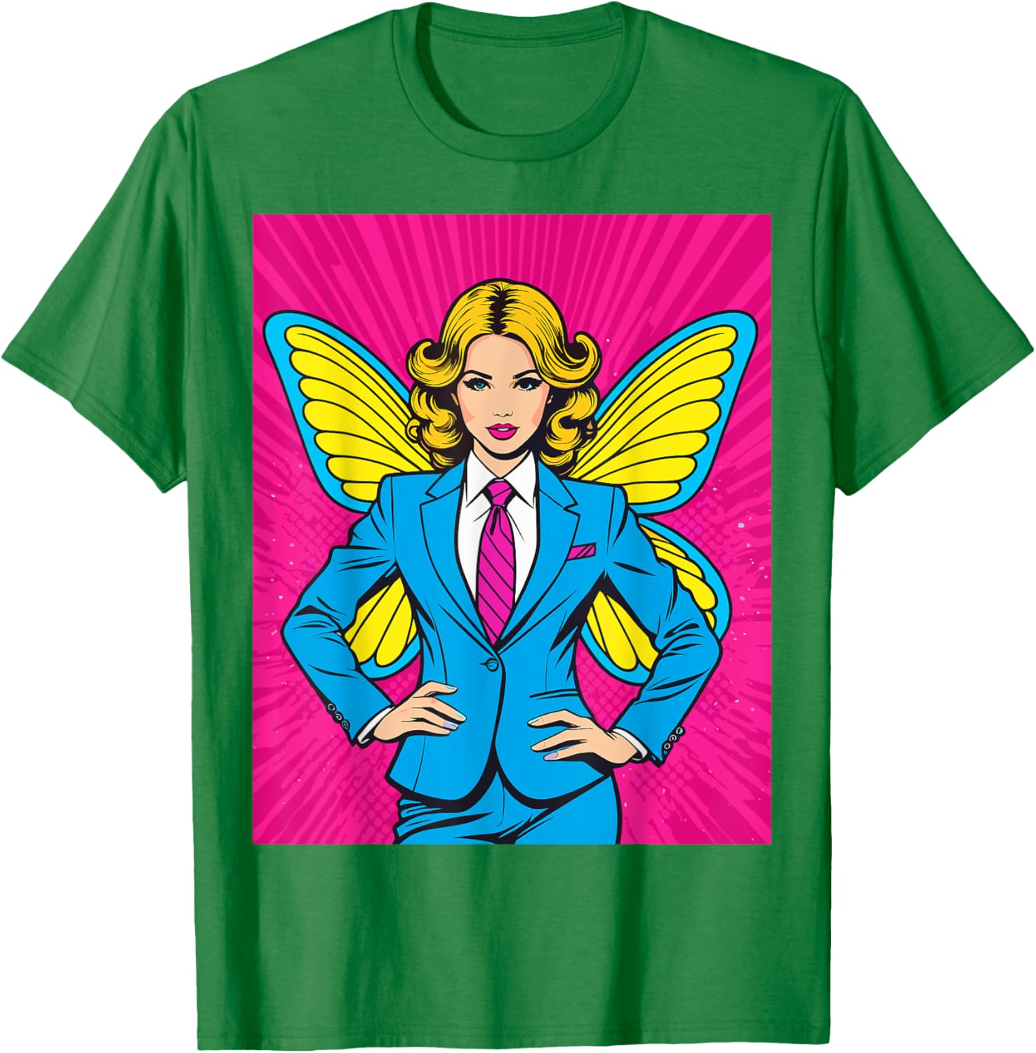 Pop Art Fairy in Business Suit T-Shirt for Stylish Casual Wear - 4