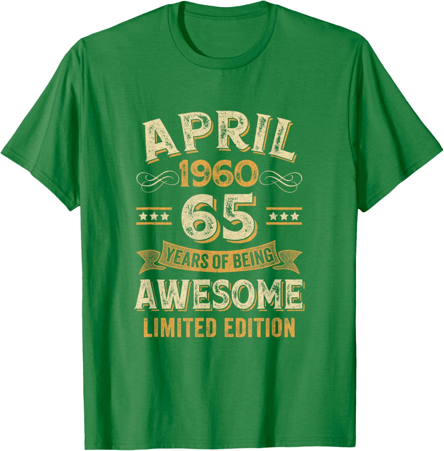 Vintage 65th Birthday T-Shirt Awesome April 1960 Design for Celebrations - 2