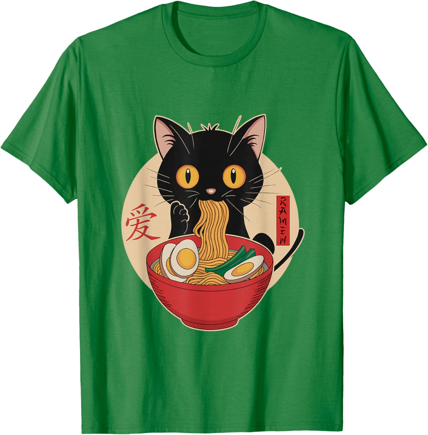 Cute Cat Eating Ramen Noodles Kawaii Anime T-Shirt for Cat Lovers - 23