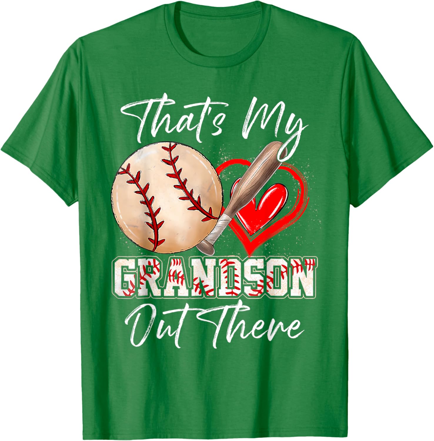 Funny That's My Grandson Out There Baseball T-Shirt for Grandparents - 9