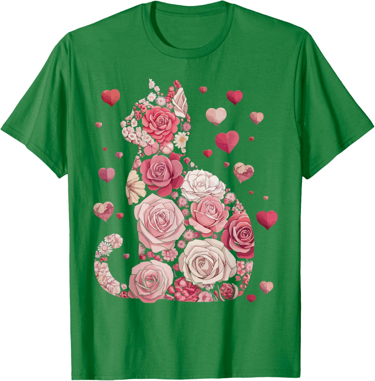 Cute Happy Meowentine's Day Cat T-Shirt for Girls and Women - 15