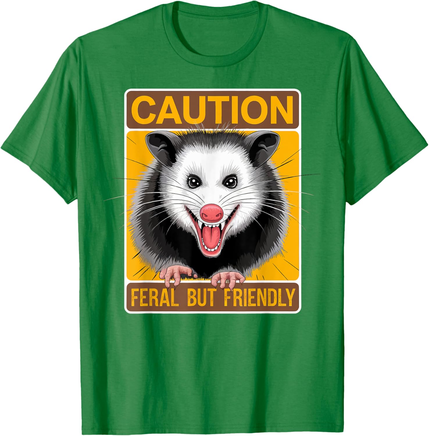 Caution Feral But Friendly Opossum T-Shirt for Animal Lovers - 17