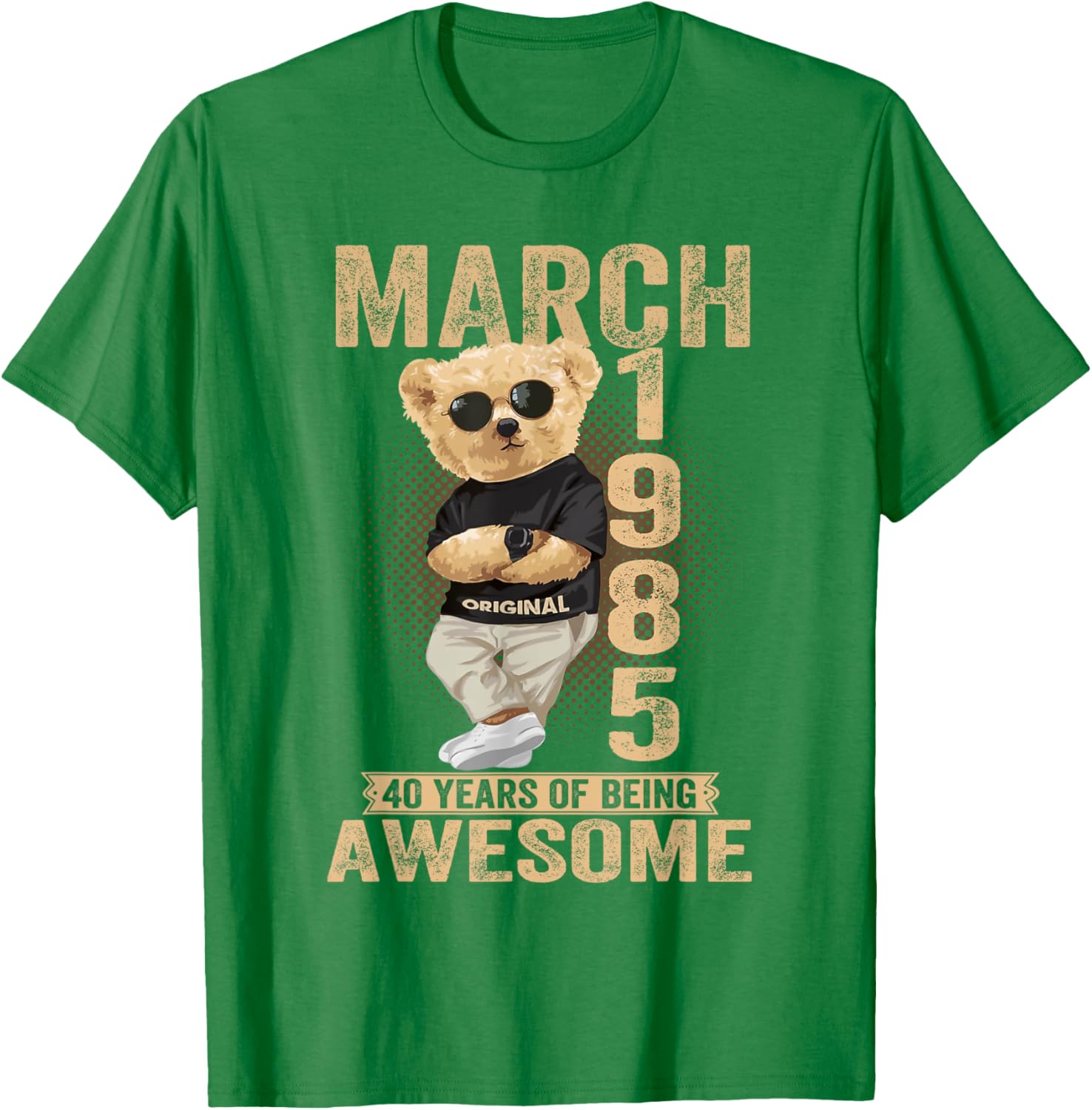 Awesome Teddy Bear T-Shirt for 40th Birthday Celebrations 1985 Design - 11