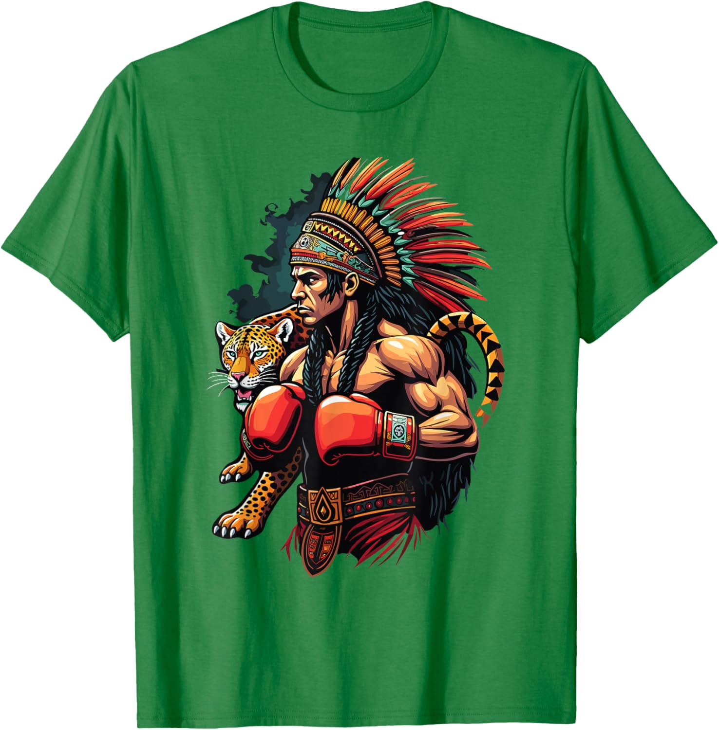 Inca Warrior Jaguar Spirit T-Shirt for Mexican Boxing Fans - 5