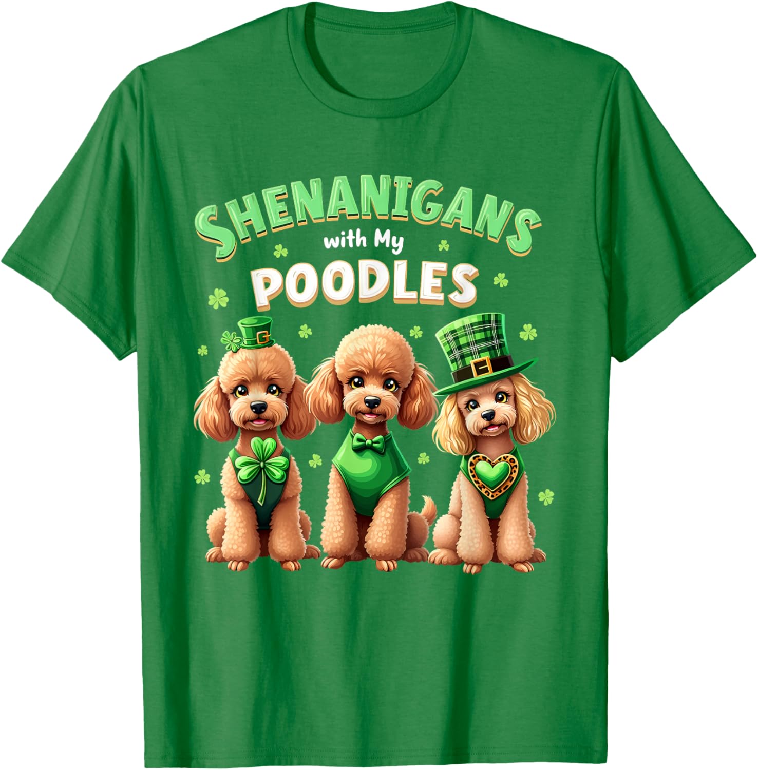 St Patricks Day Irish Poodle Shamrock T-Shirt for Fun Celebrations - 6