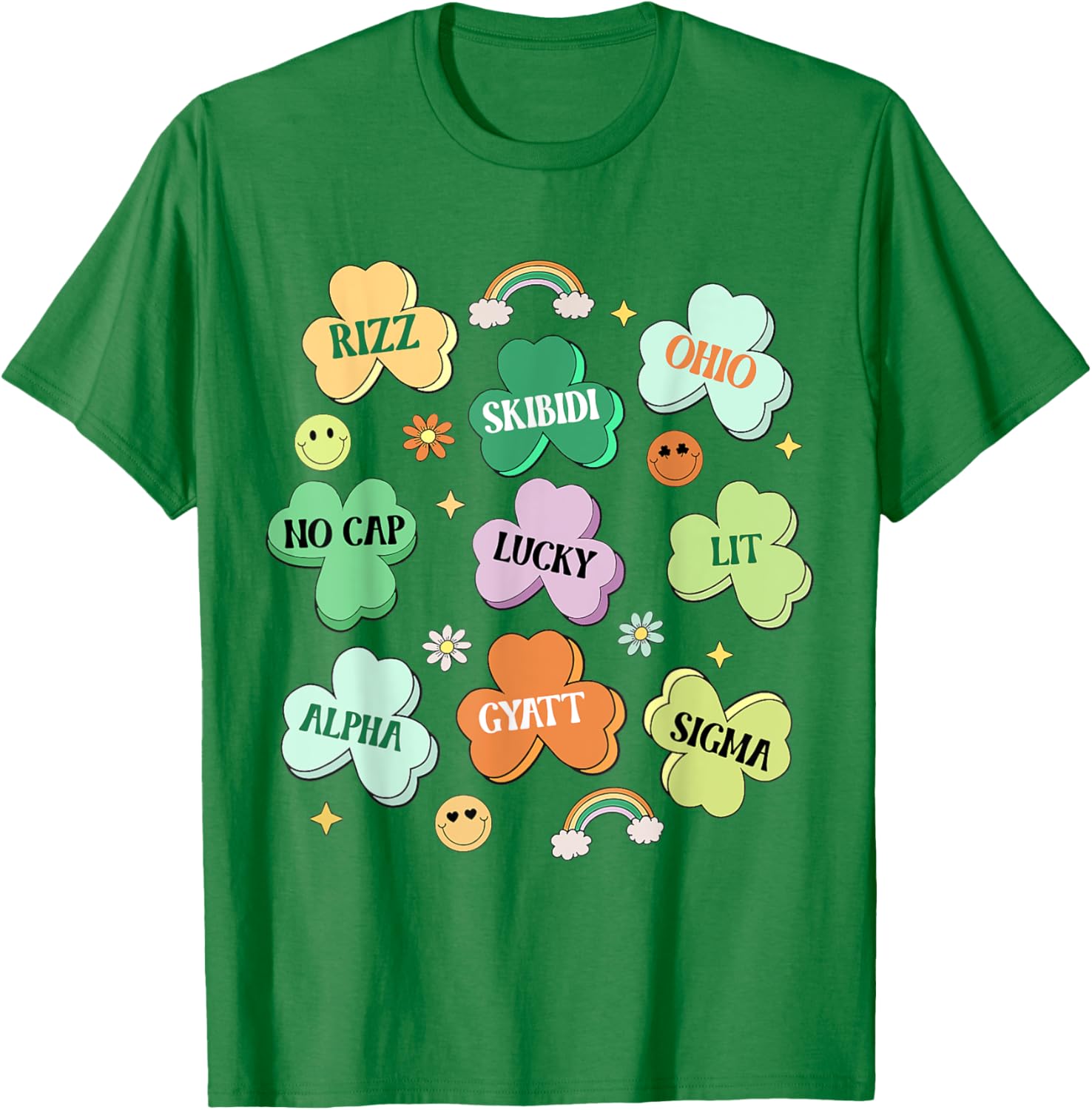 Funny Skibidi St Patricks Day Shamrock T-Shirt for Kids and Teens - 8