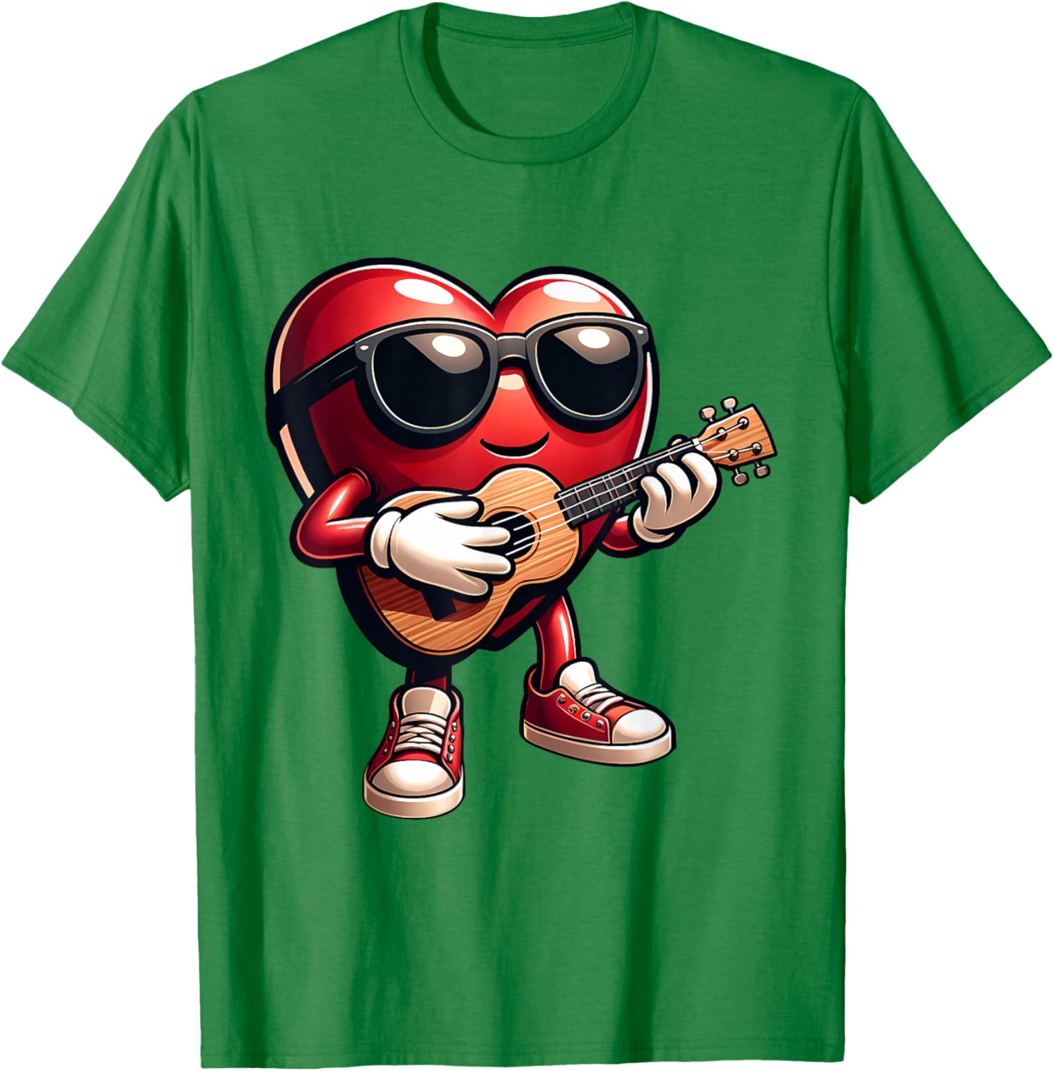 Heart Ukulele Love T-Shirt for Musicians Perfect for Valentine's Day - 12
