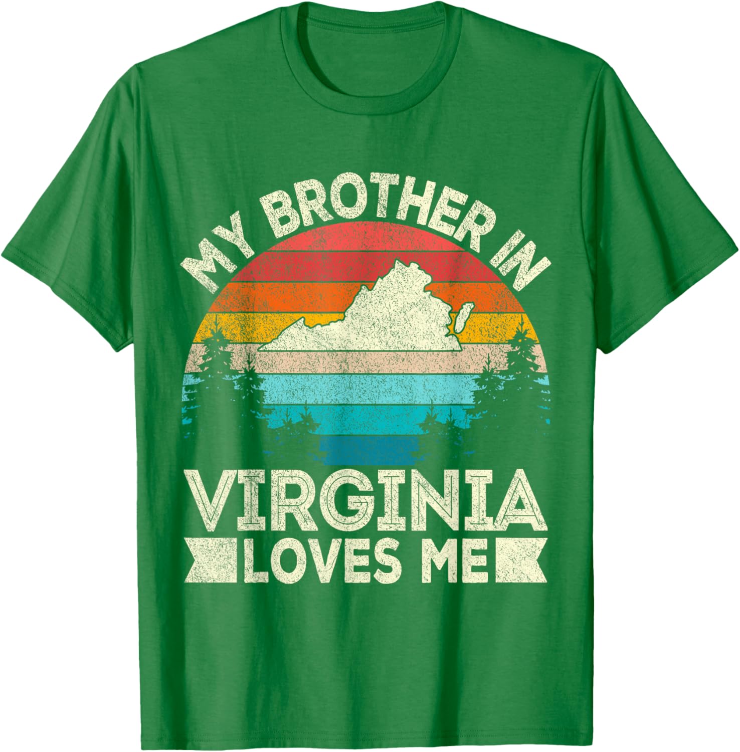My Brother In Virginia Loves Me Retro T-Shirt for Family Gifts - 3