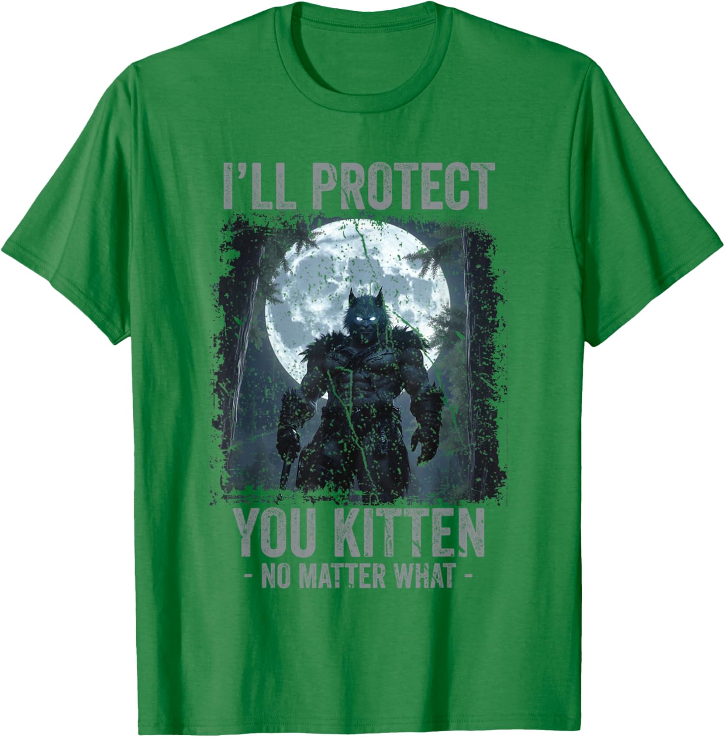 Funny Alpha Wolf Meme T-Shirt I'll Protect You Kitten Cool Gift - 2